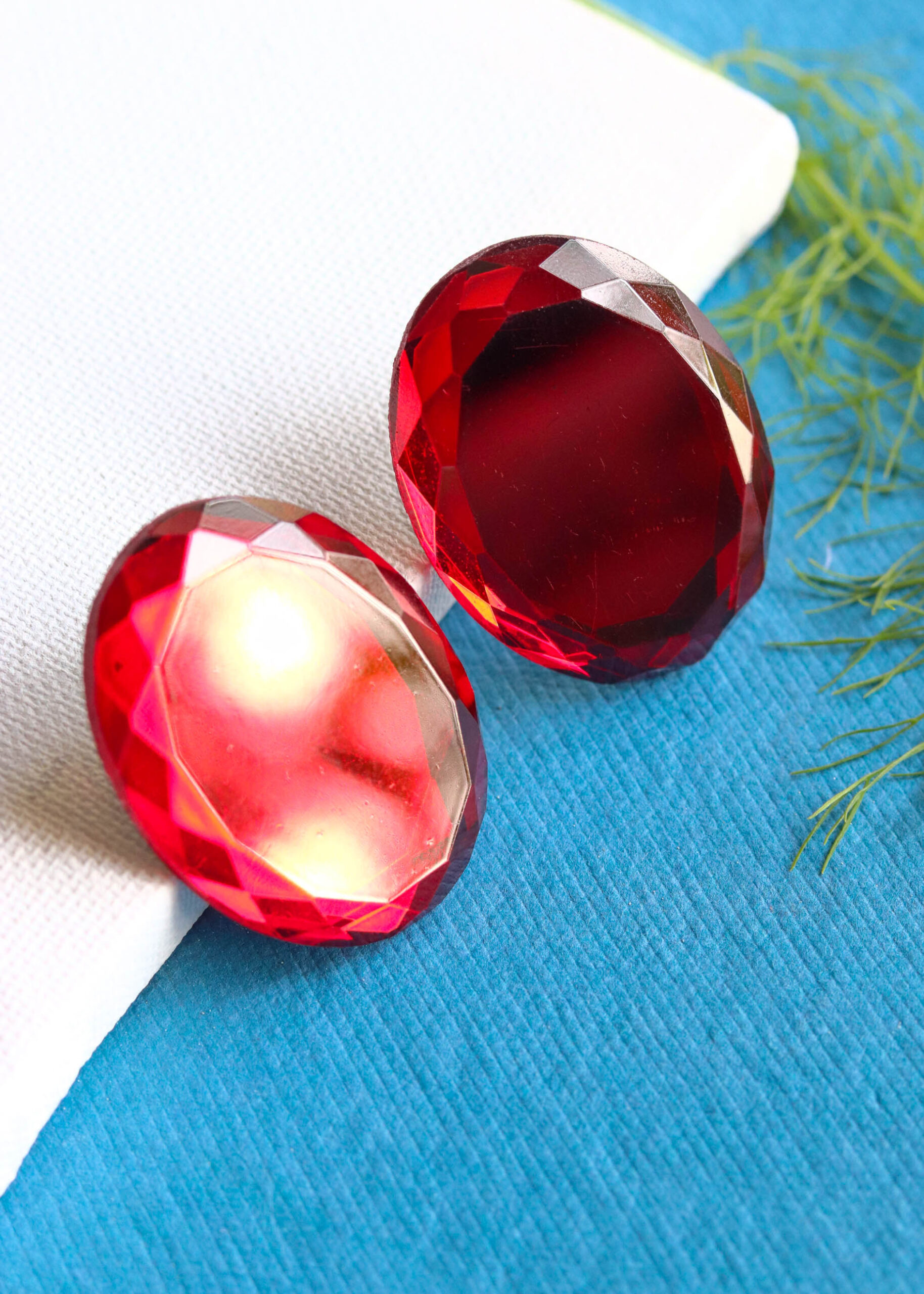 Red Crystal Stone Studs