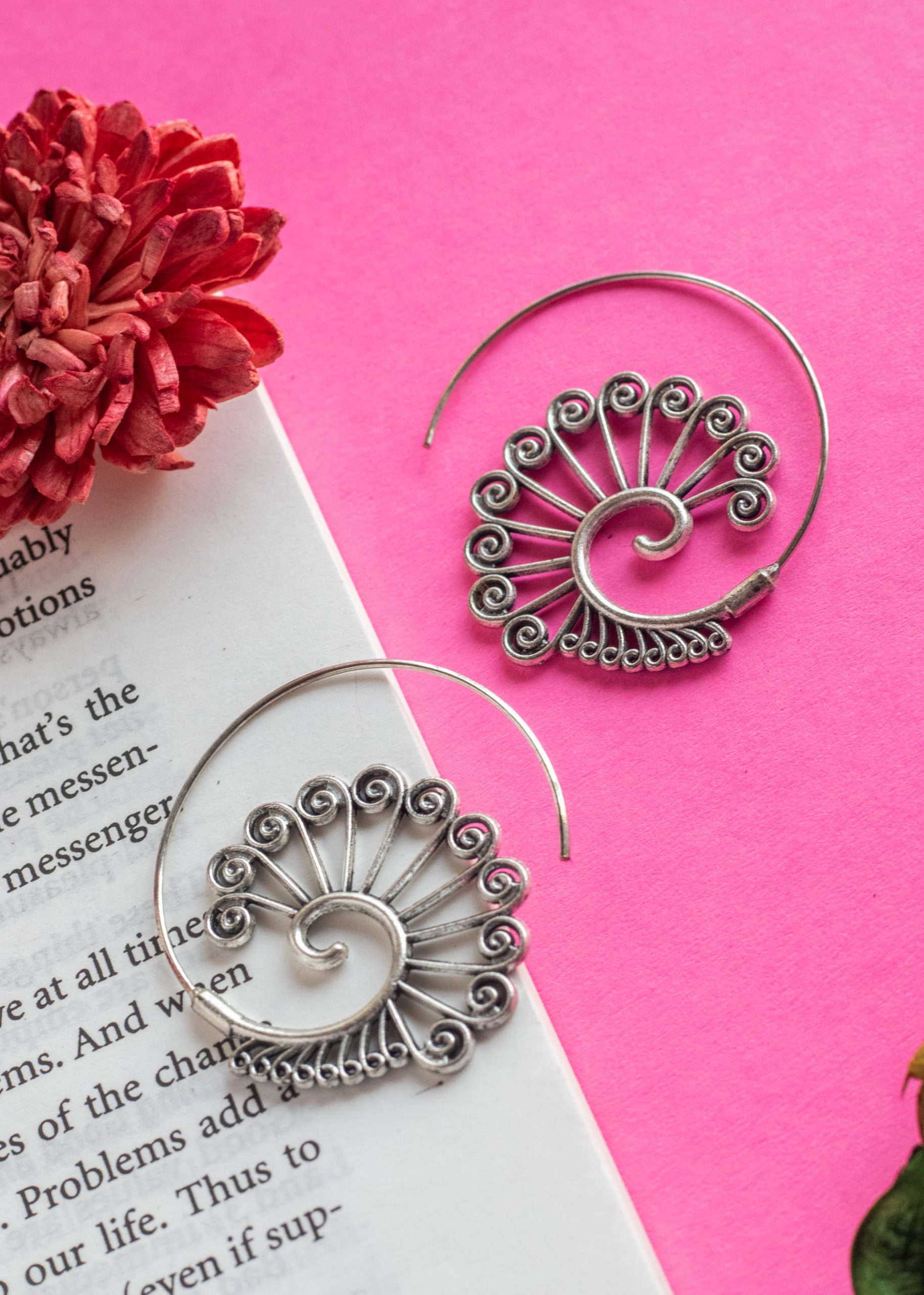 SWASHSTORE Silver Spiral Earrings
