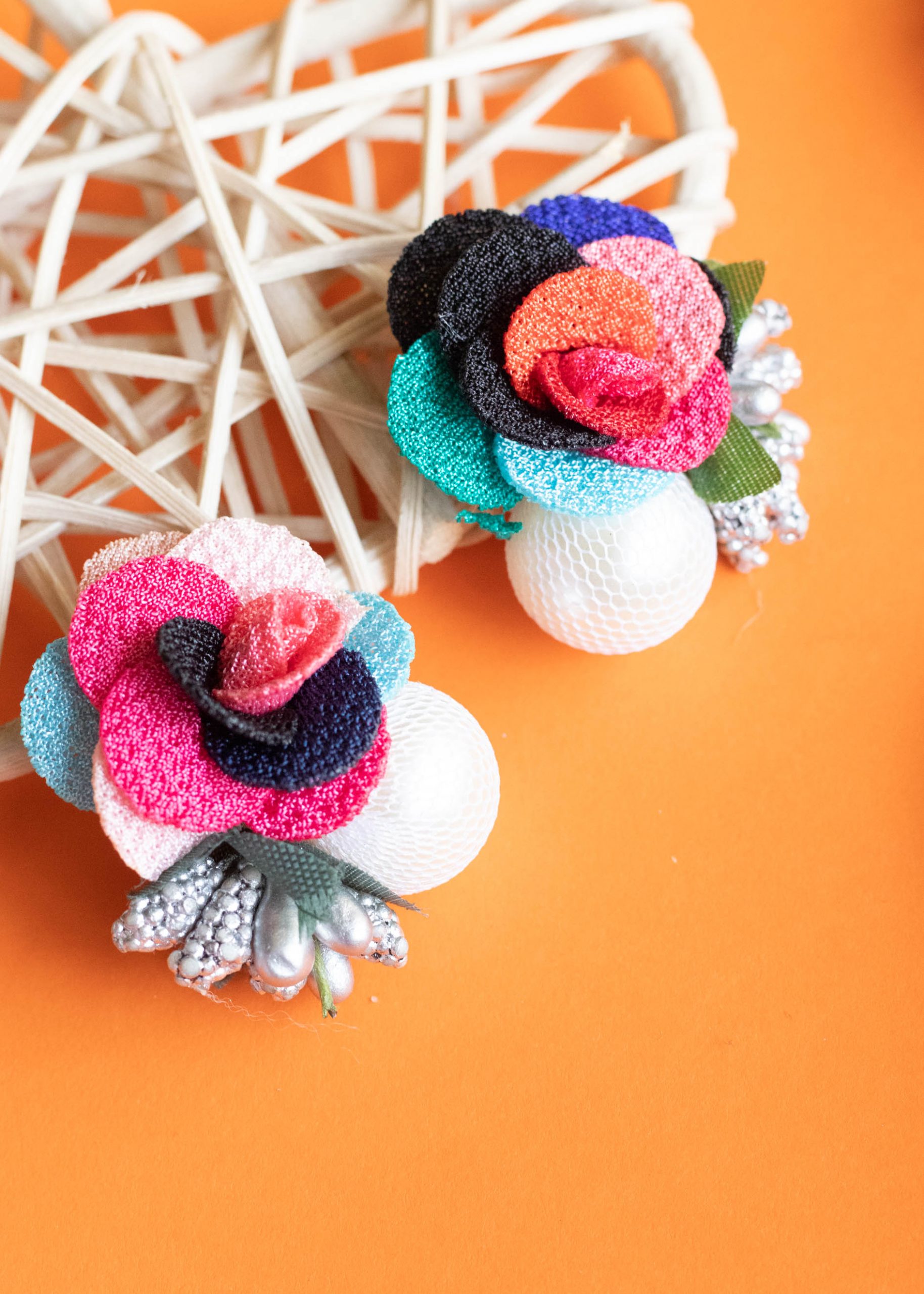 Multicolor Flower Pearl Earrings