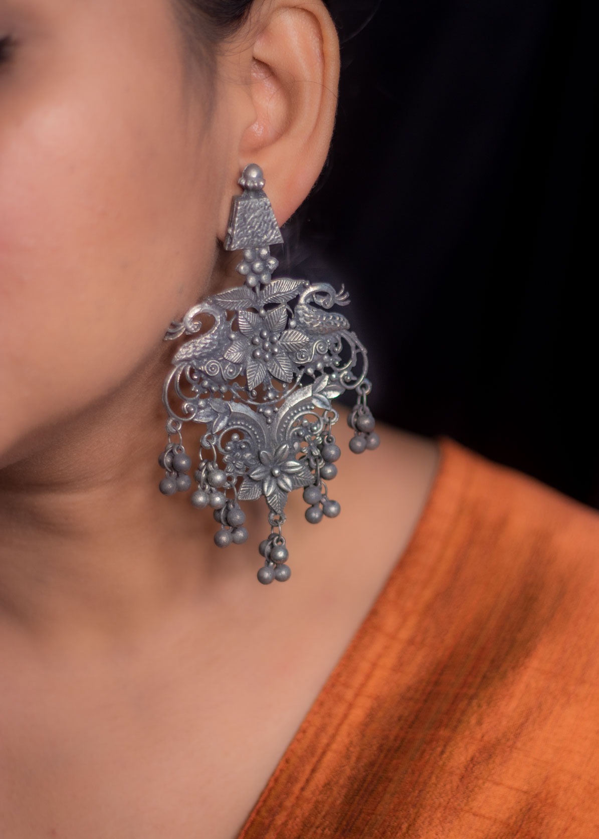 SWASHSTORE Silver Lookalike Dangler Earrings