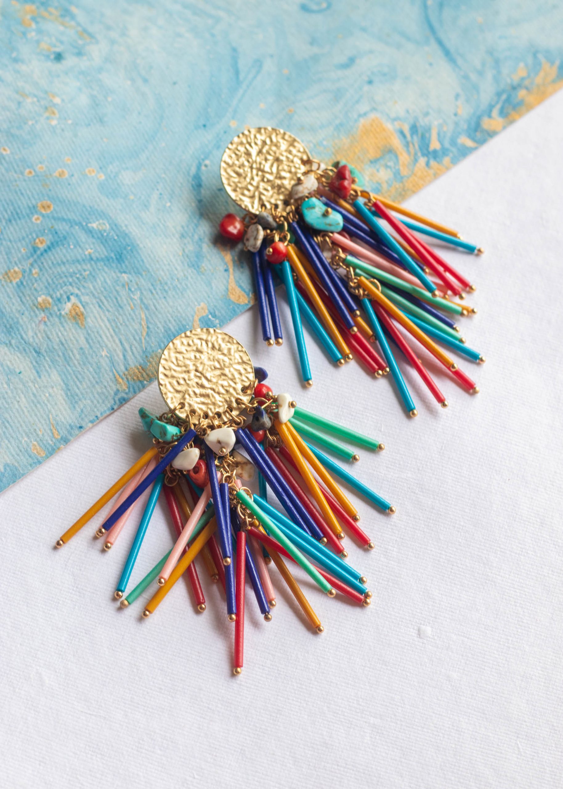 Multicolor Statement Dangler Earrings