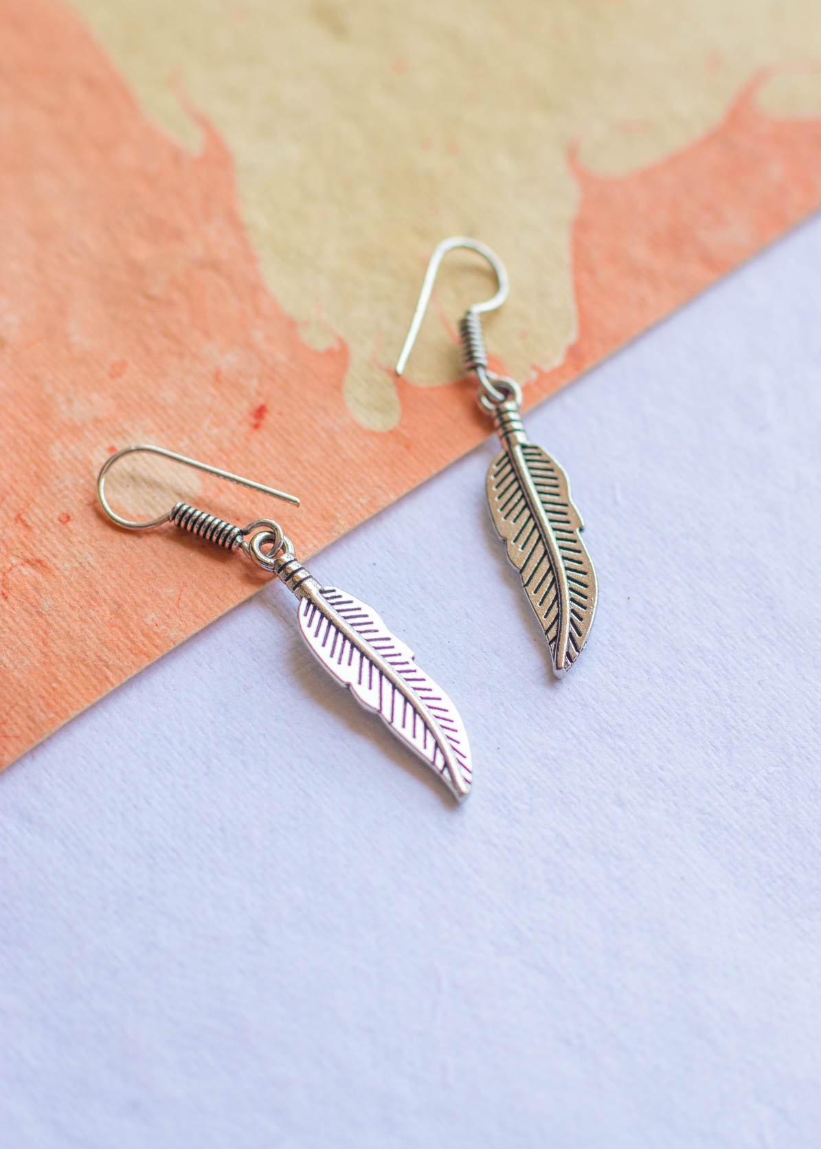 Quirky Silver Leaf Small Dangler Earrings