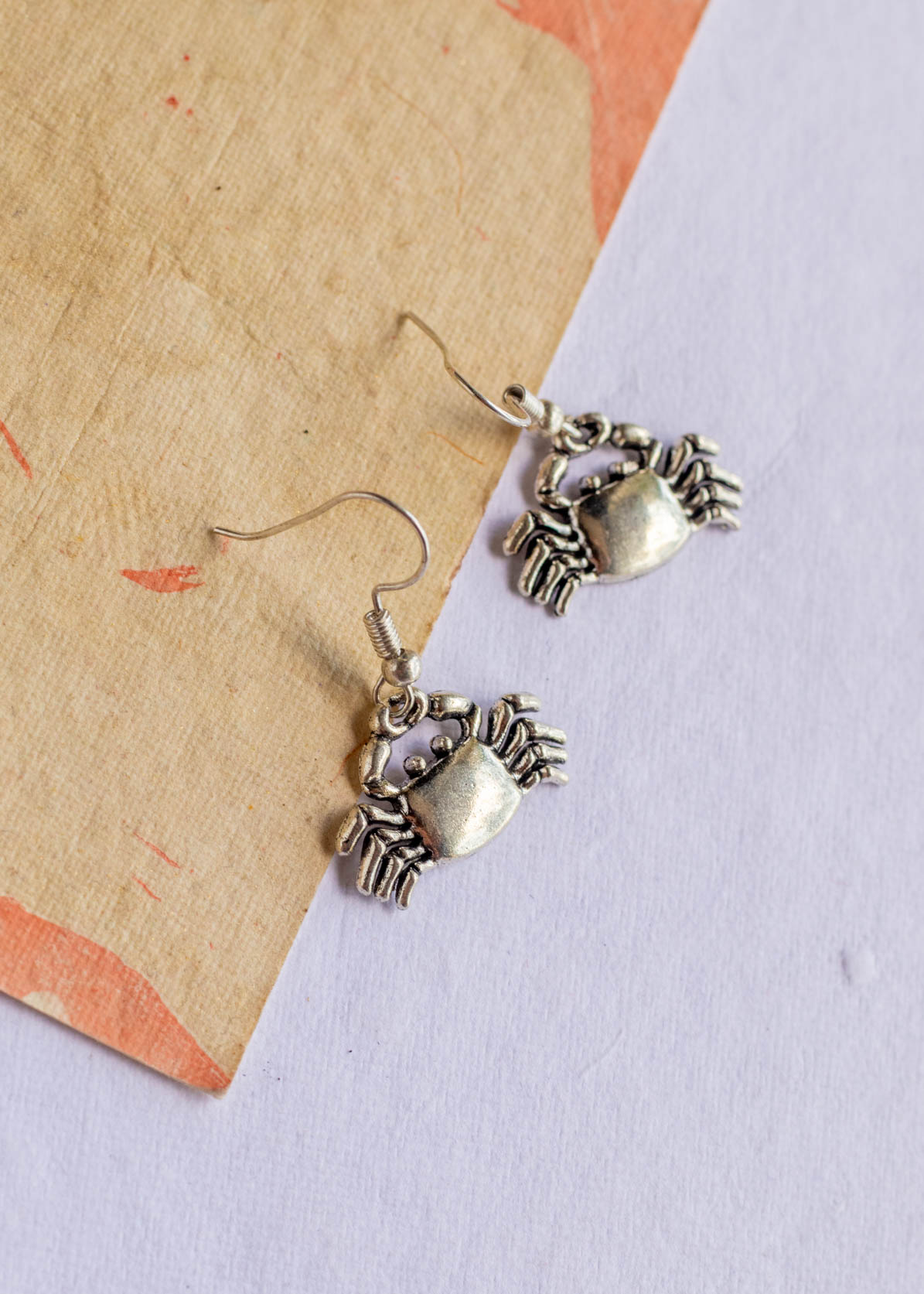 Quirky Silver Crab Dangler Earrings