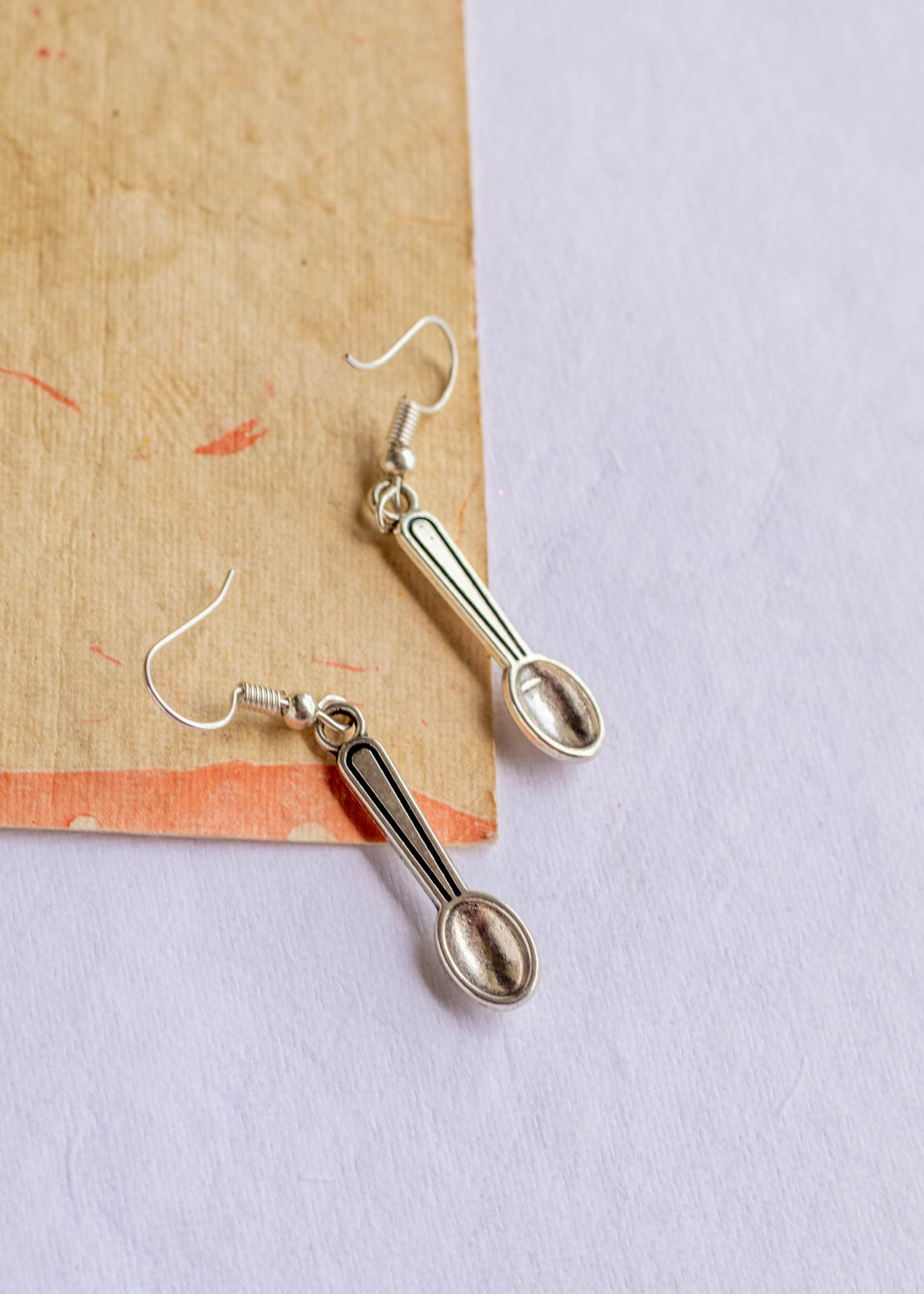 Quirky Silver Spoon Small Dangler Earrings
