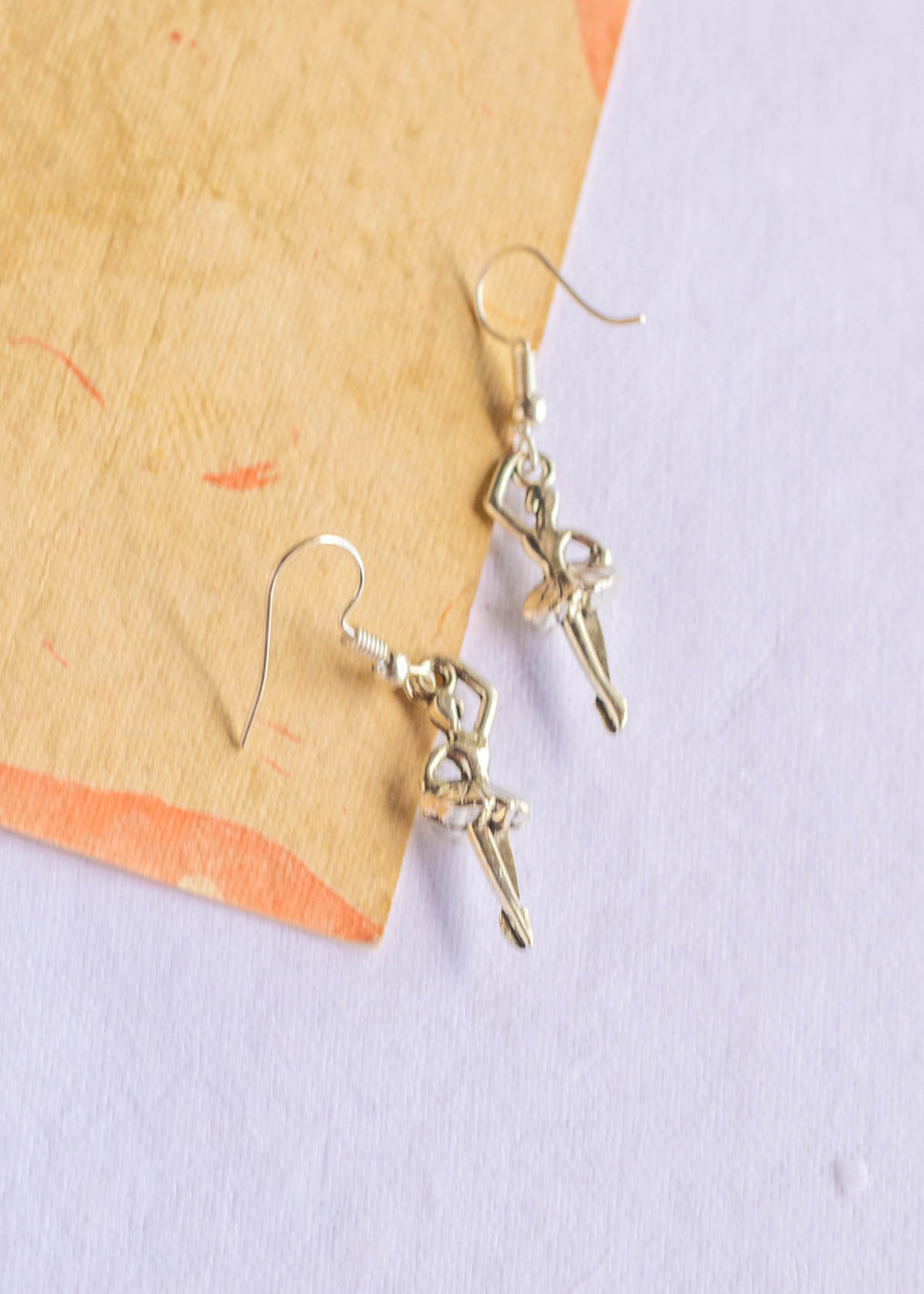 Quirky Silver Dancing Doll Small Dangler Earrings