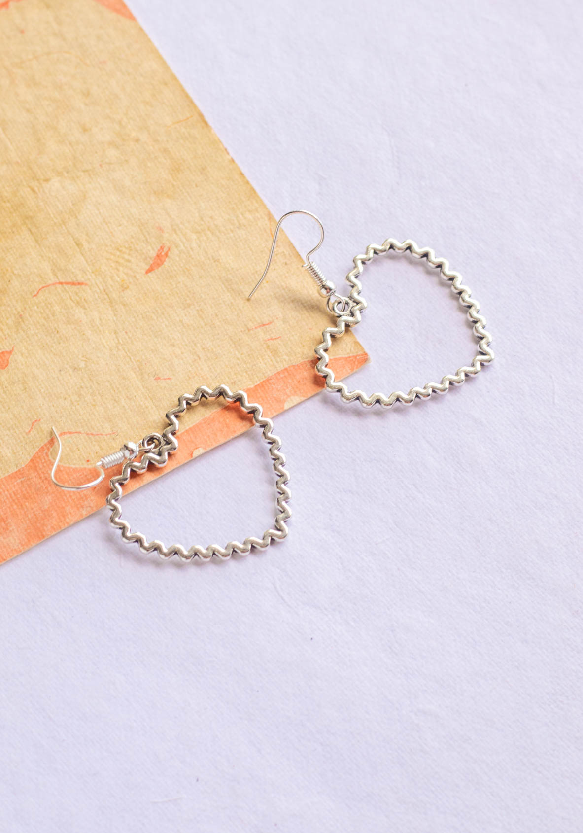 Silver Heart Dangler Earrings