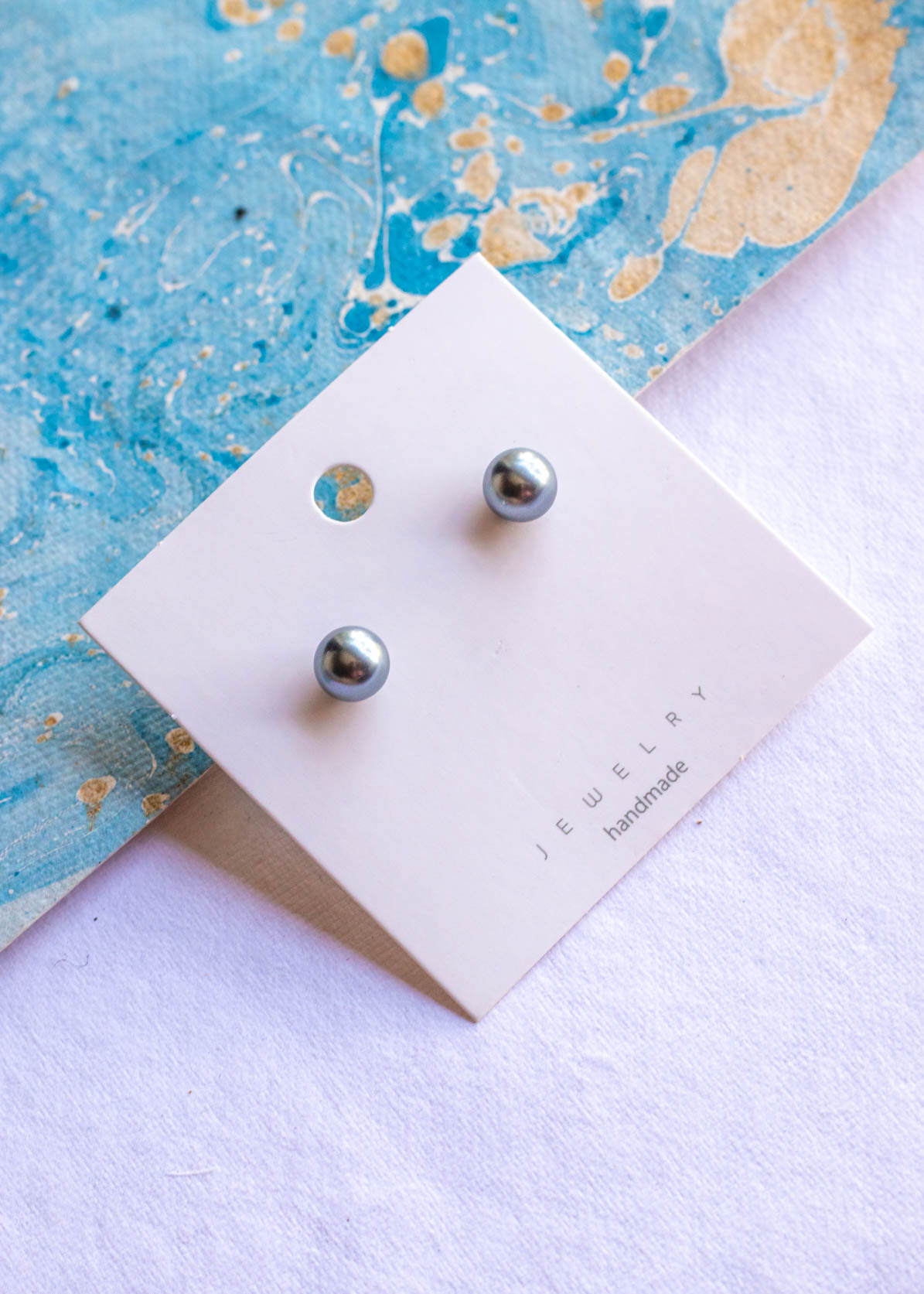 Grey Pearl Small Stud Earrings