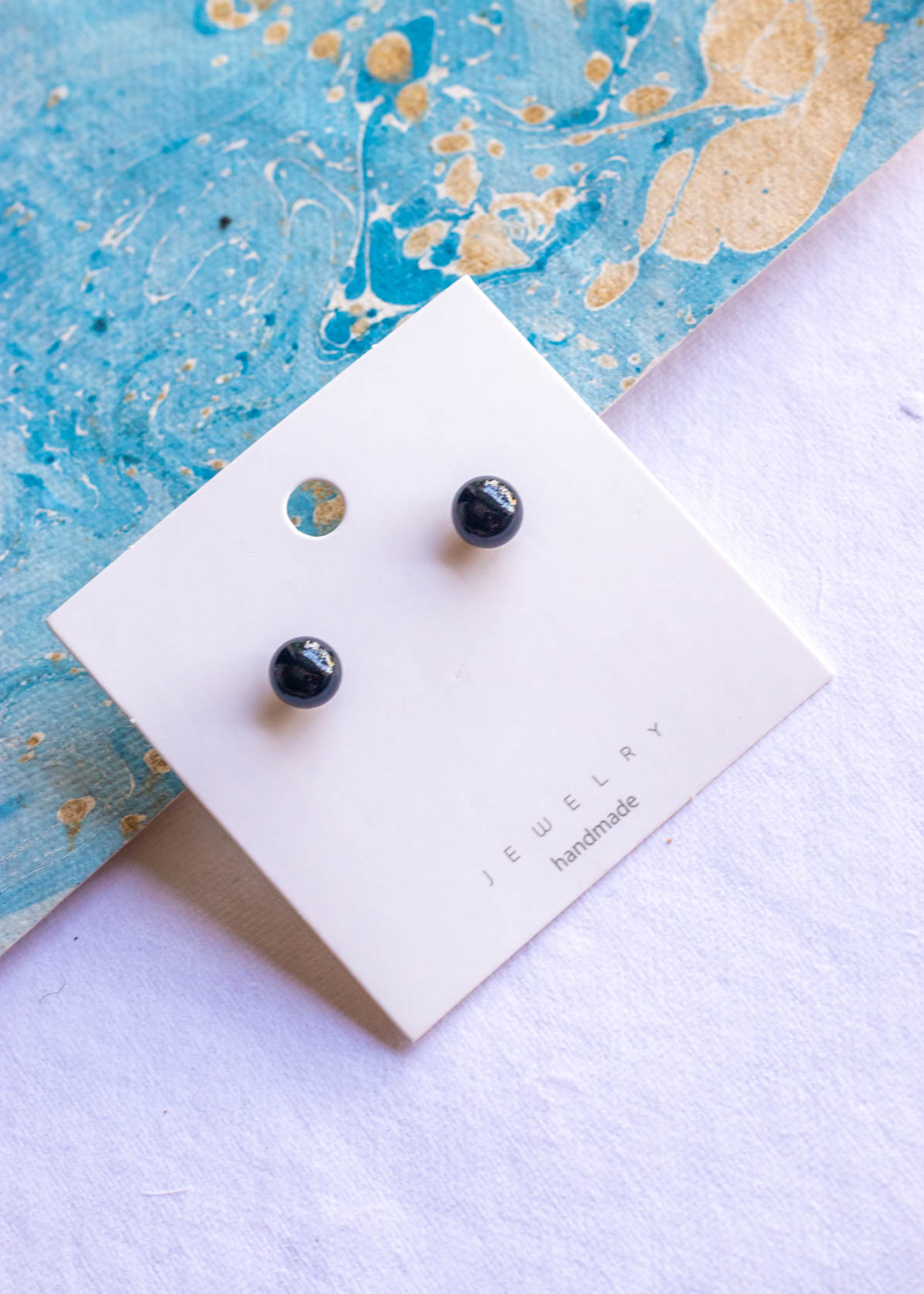 Black Pearl Small Stud Earrings