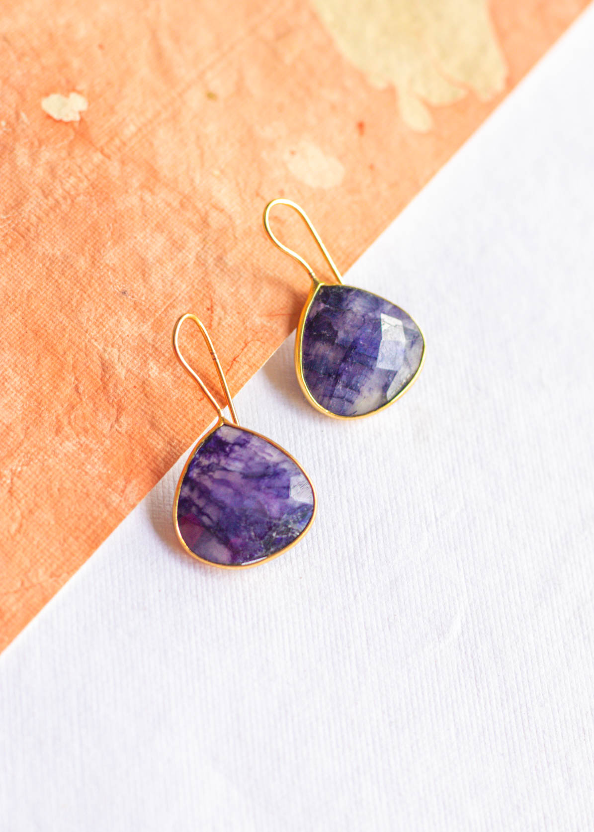 Natural Stone Small Drop Dangler Earrings