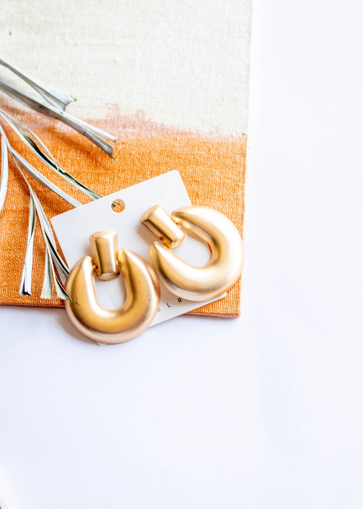 Gold Matte Round Earrings