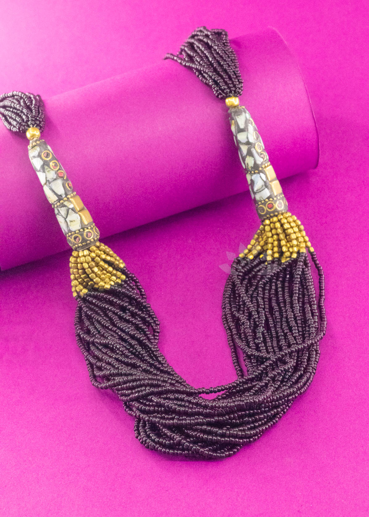 Tribal Black Beads Neckpiece