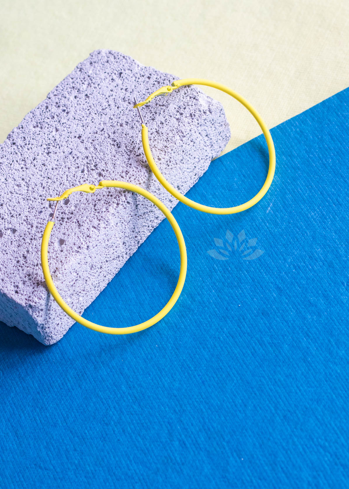 Yellow Acrylic Matte Round Circle Hoop Earrings
