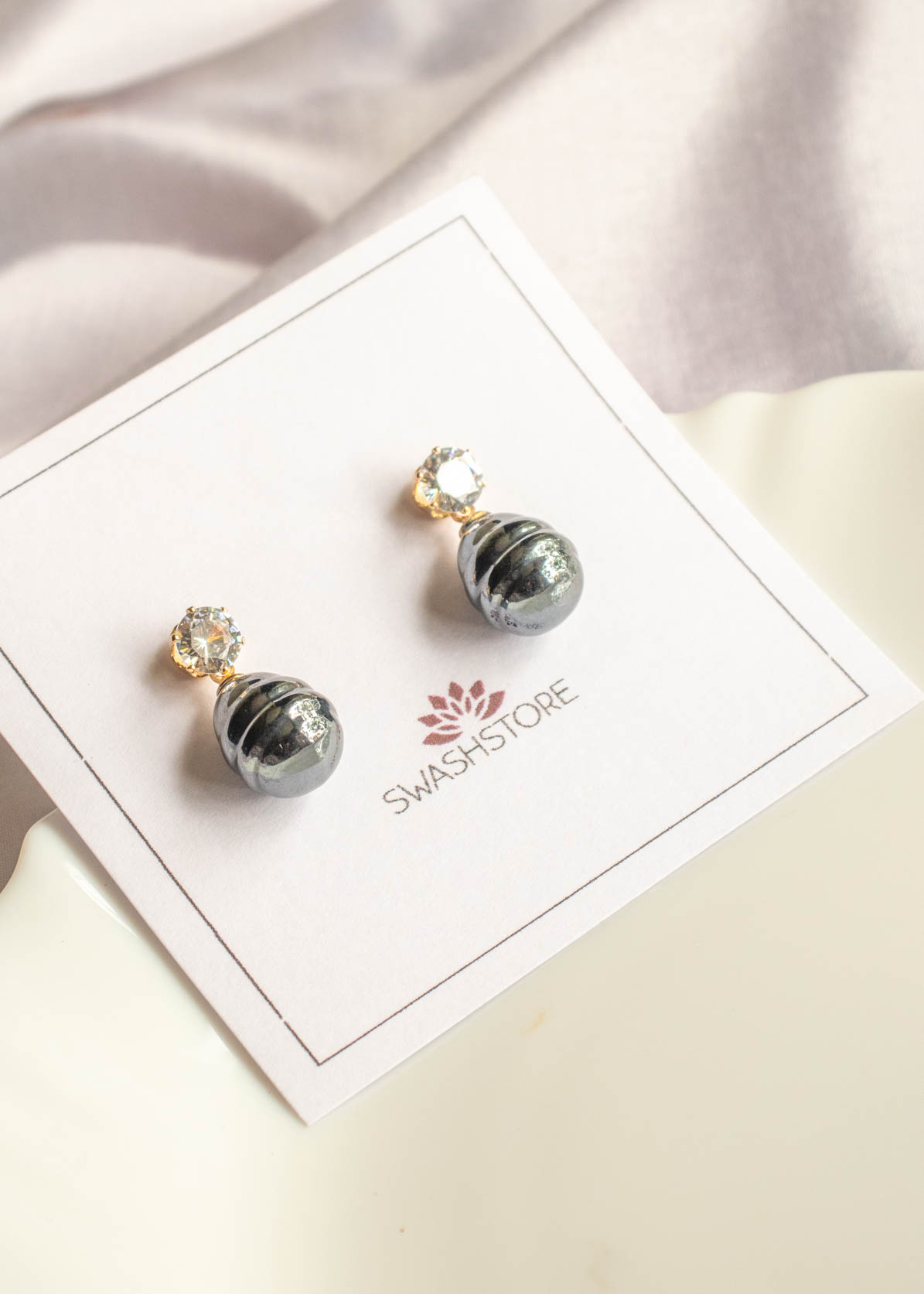 Pearl Small Stone Stud Earrings