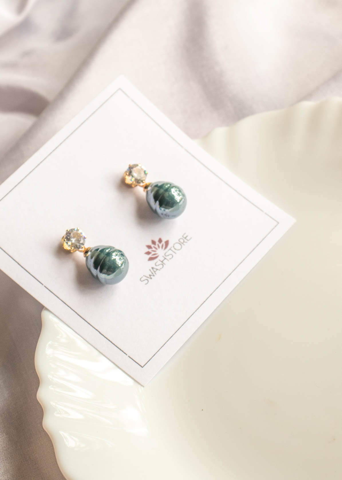 Pearl Small Stone Stud Earrings