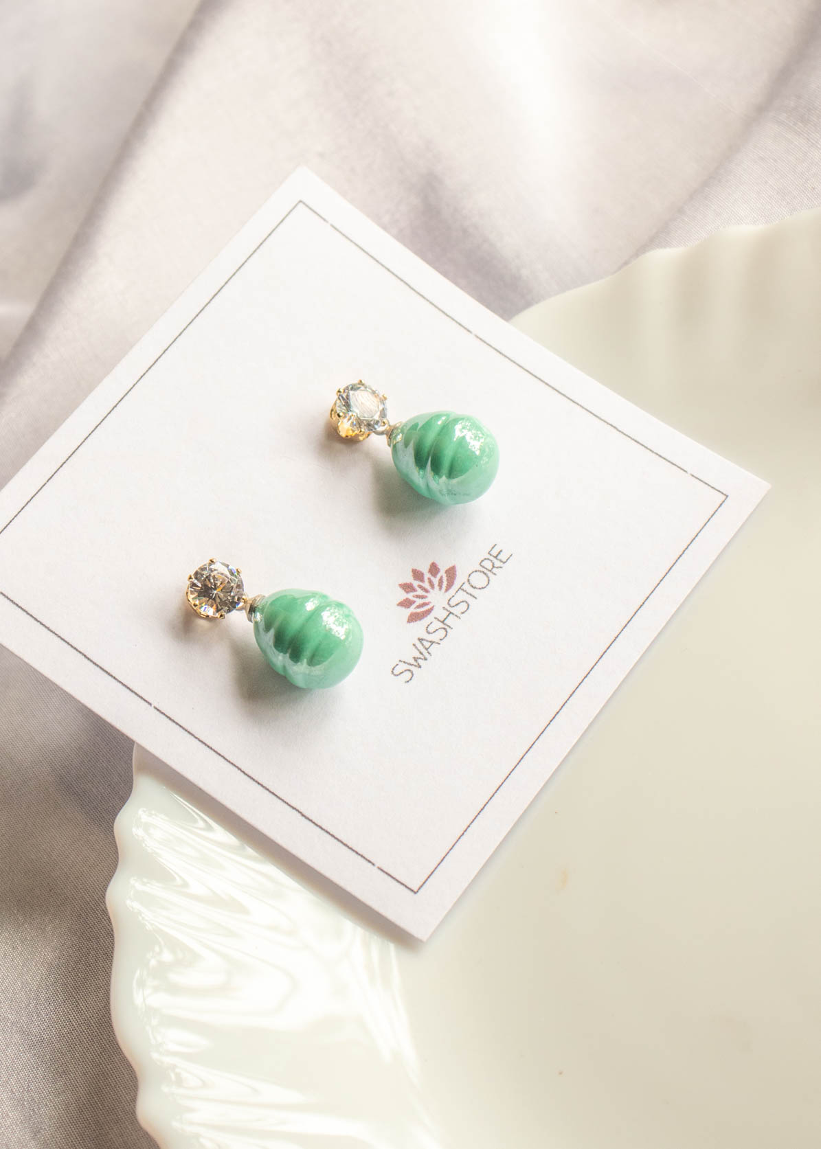 Pearl Small Stone Stud Earrings