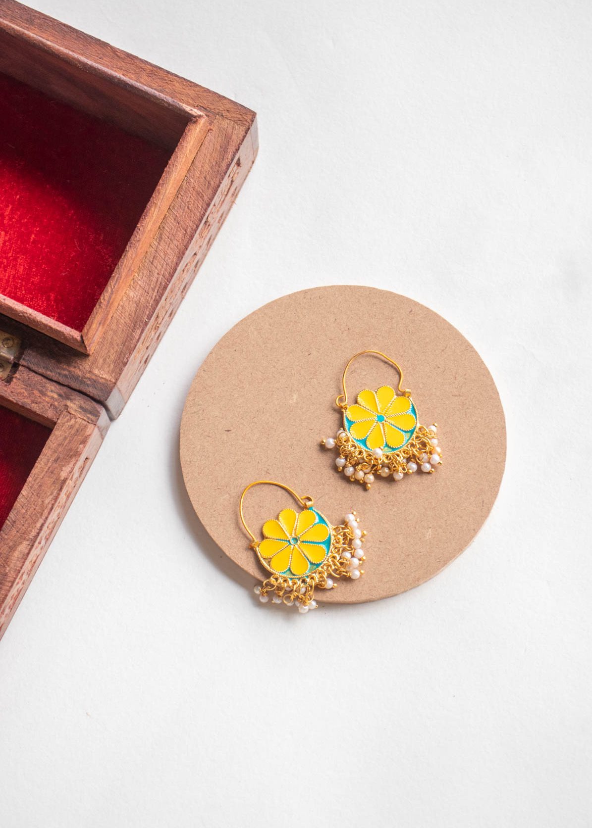 Meenakari Chandbali Earrings