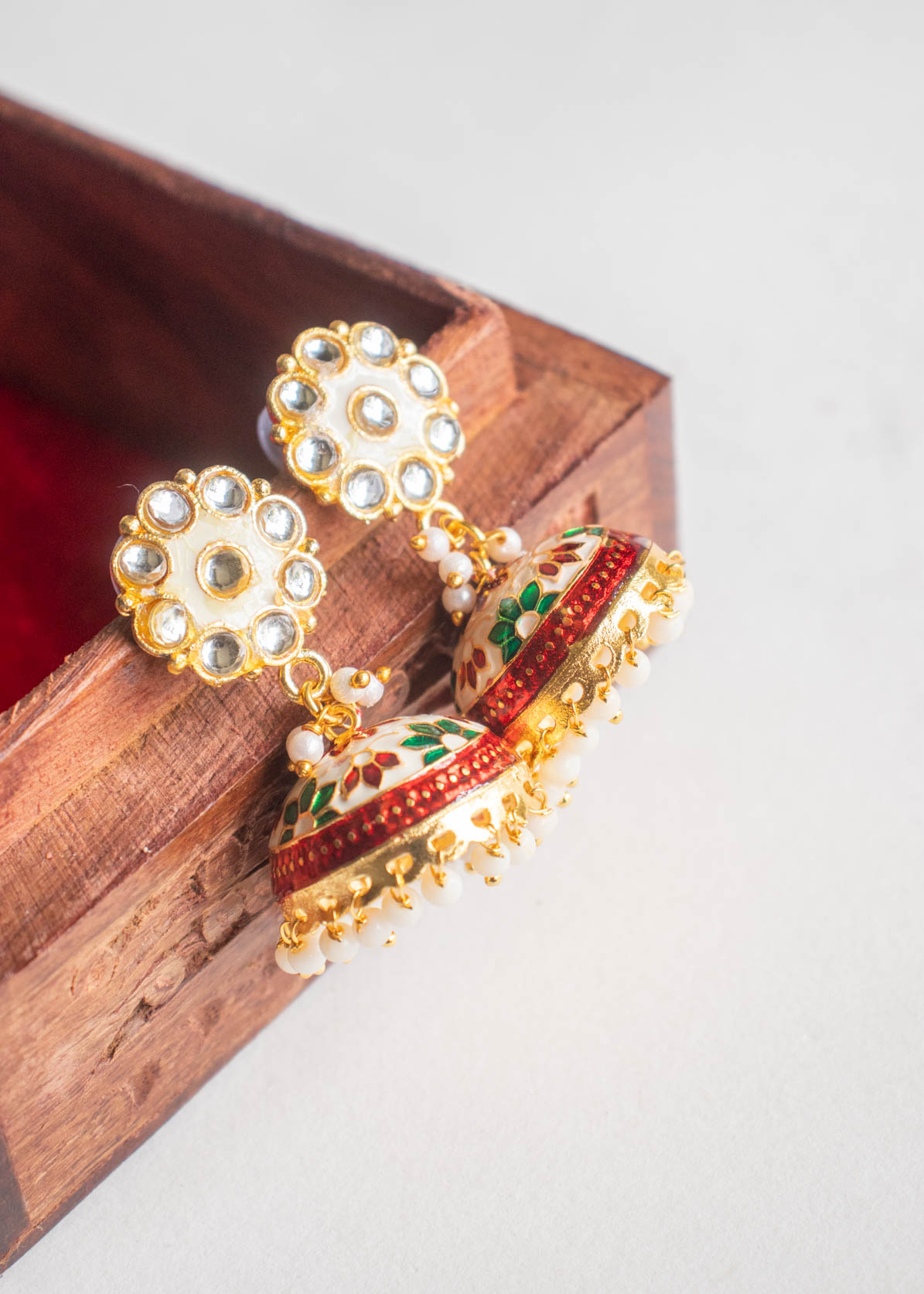 Meenakari Jhumka Earrings