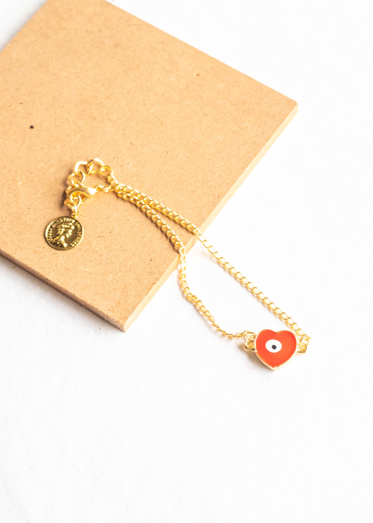 EvilEye Red Heart Shape Anklet