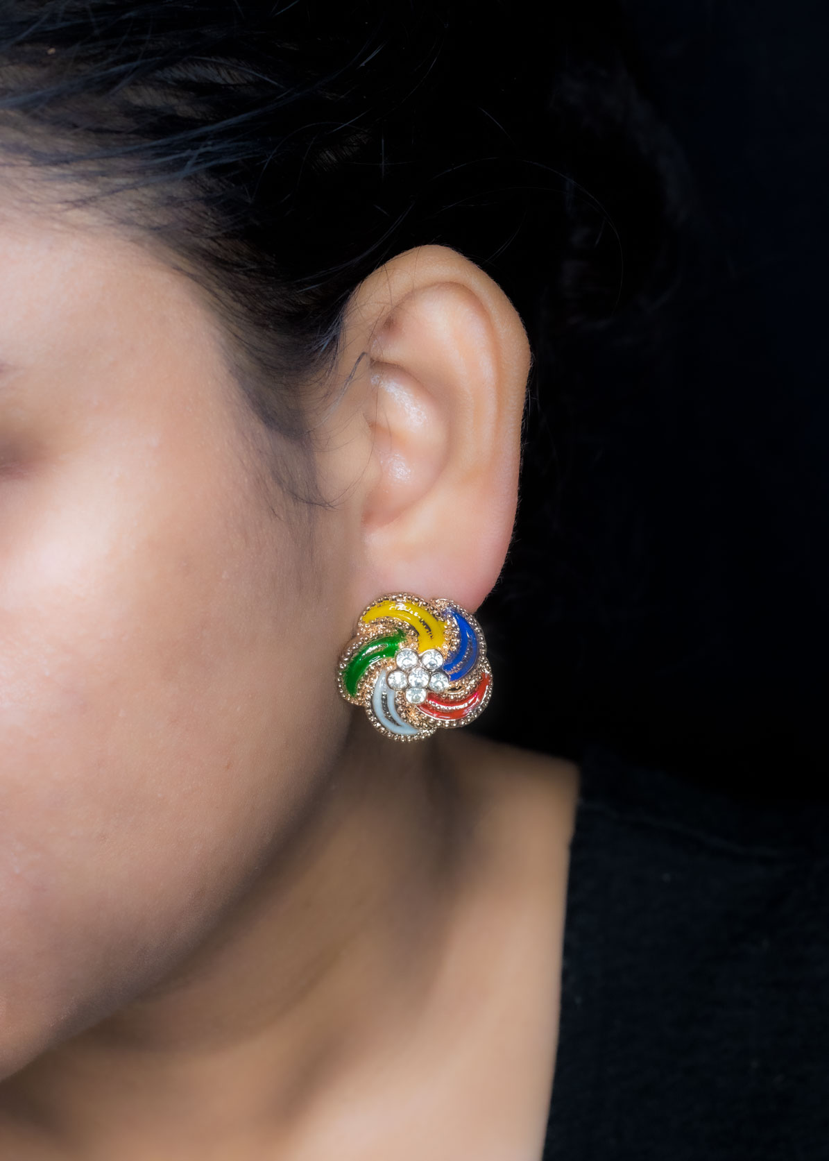 Flower Multicolor Stud Earrings