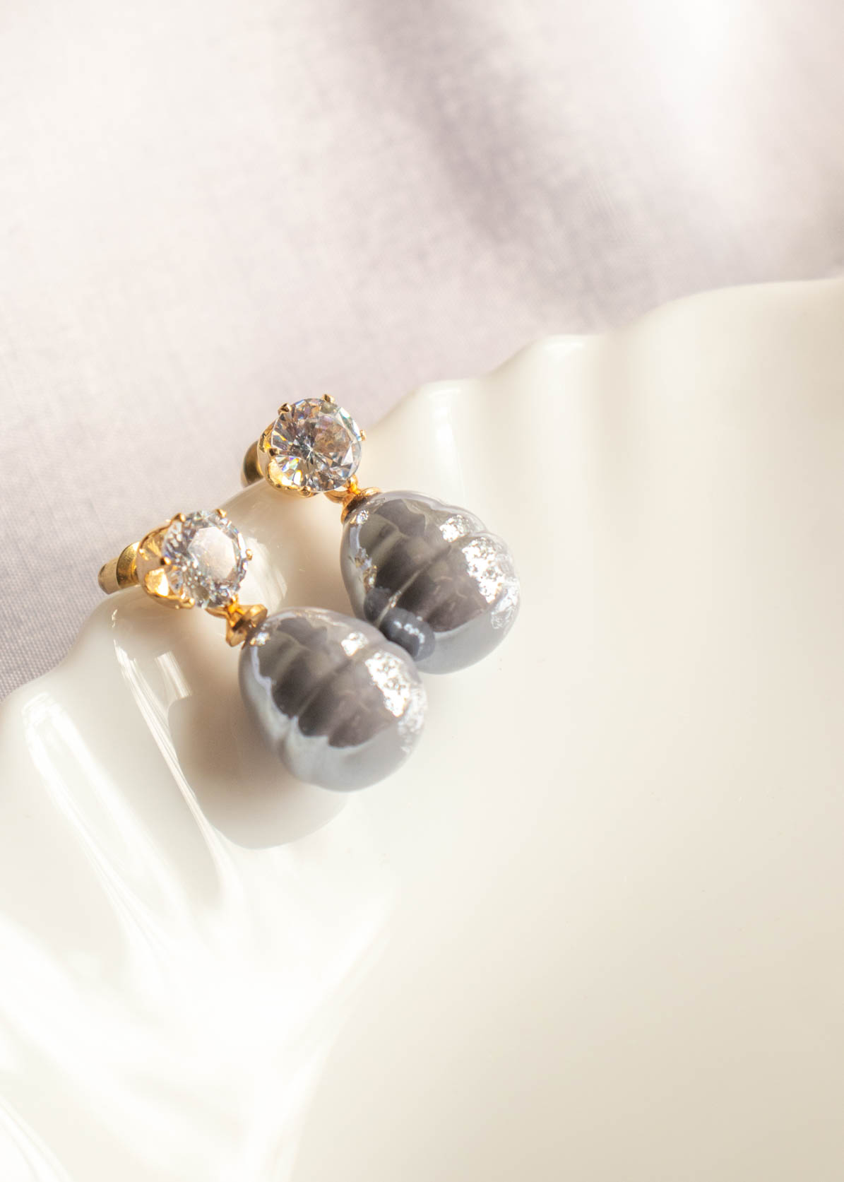 Pearl Small Stone Stud Earrings