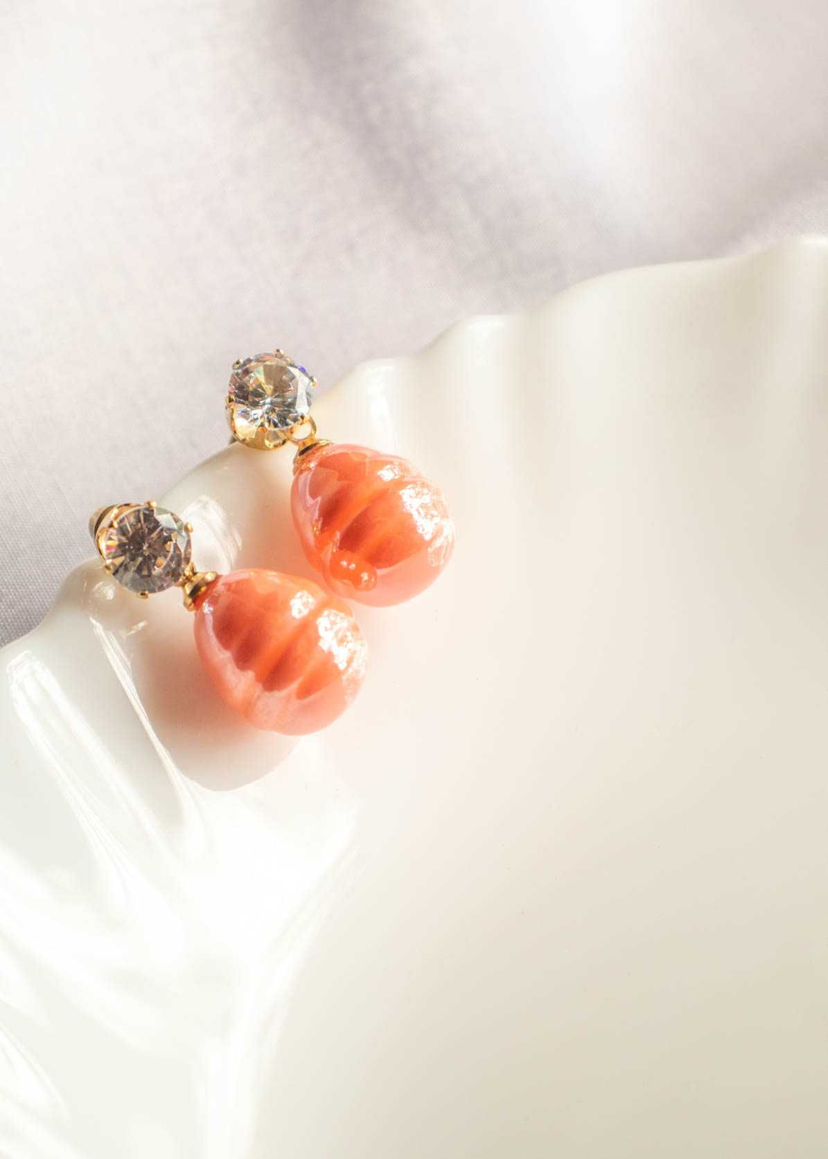 Pearl Small Stone Stud Earrings