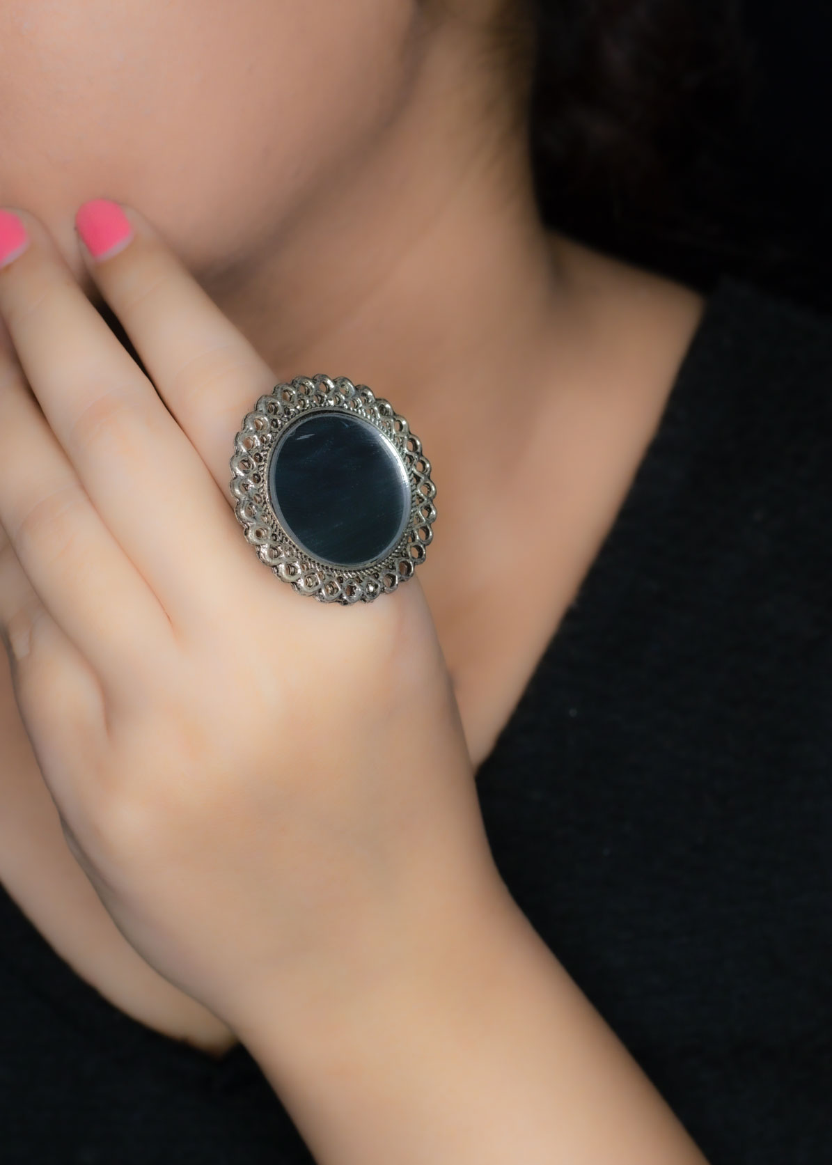 Mirror Silver Round Ring