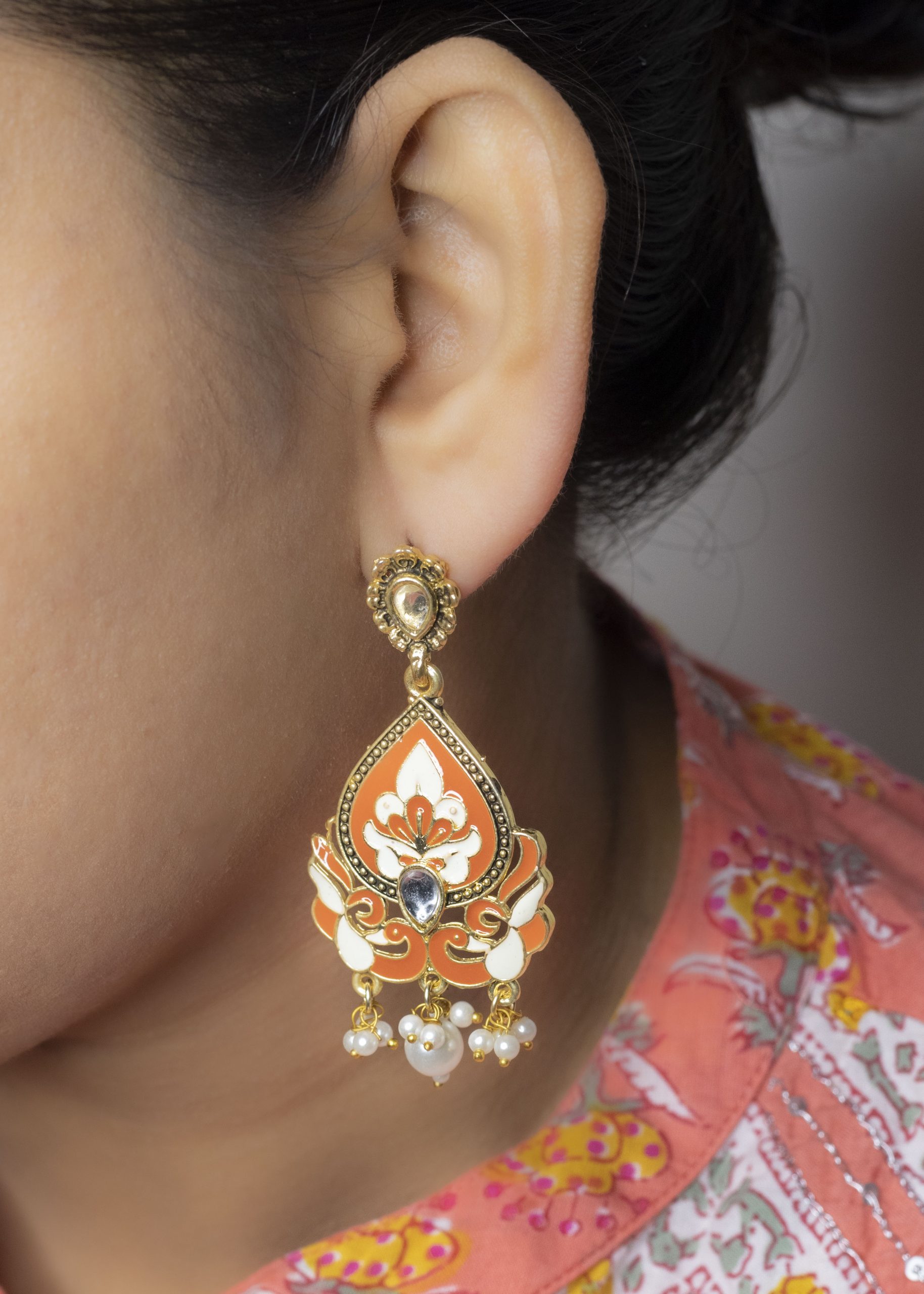 Meenakari Dangler Earrings