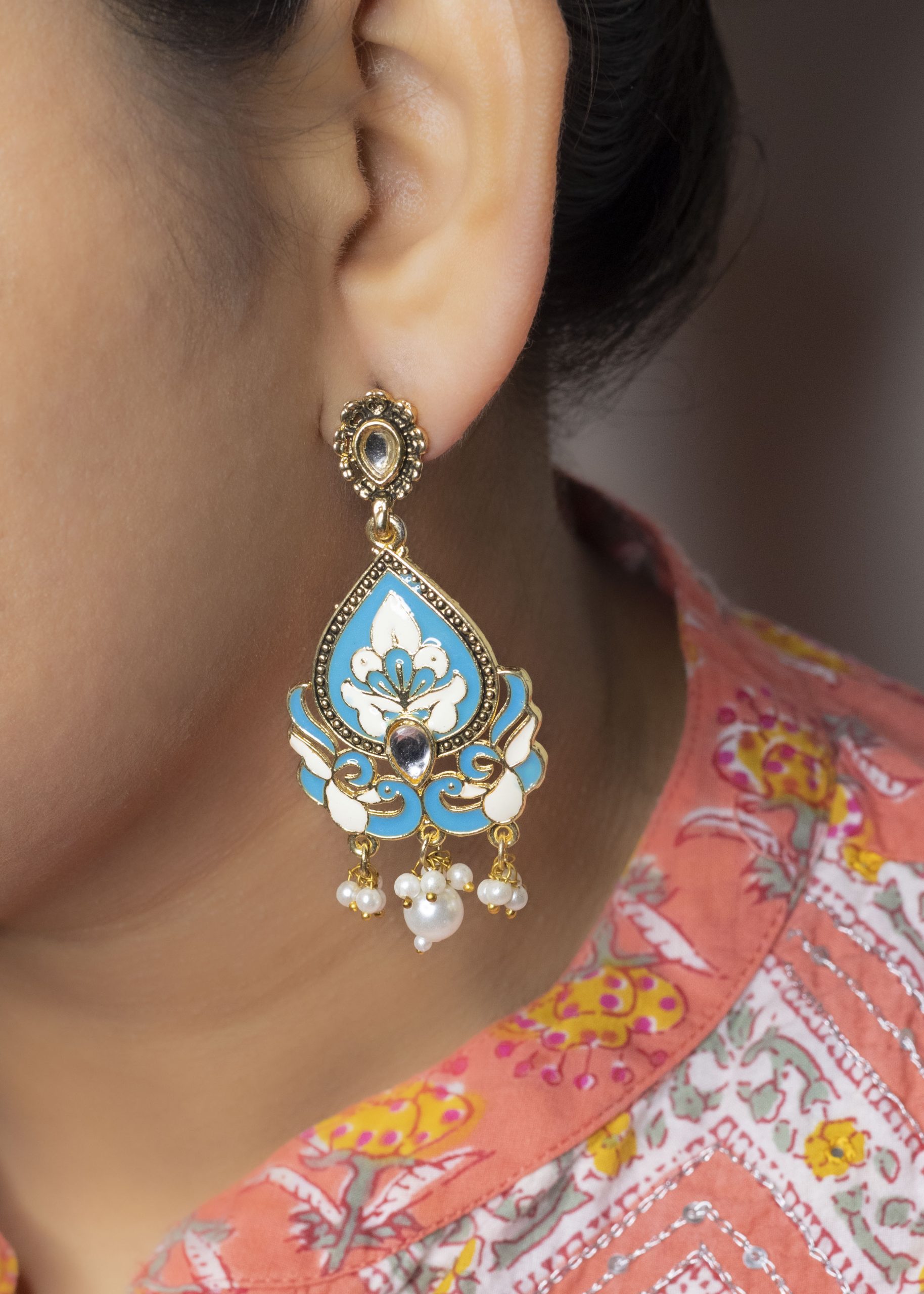 Meenakari Dangler Earrings