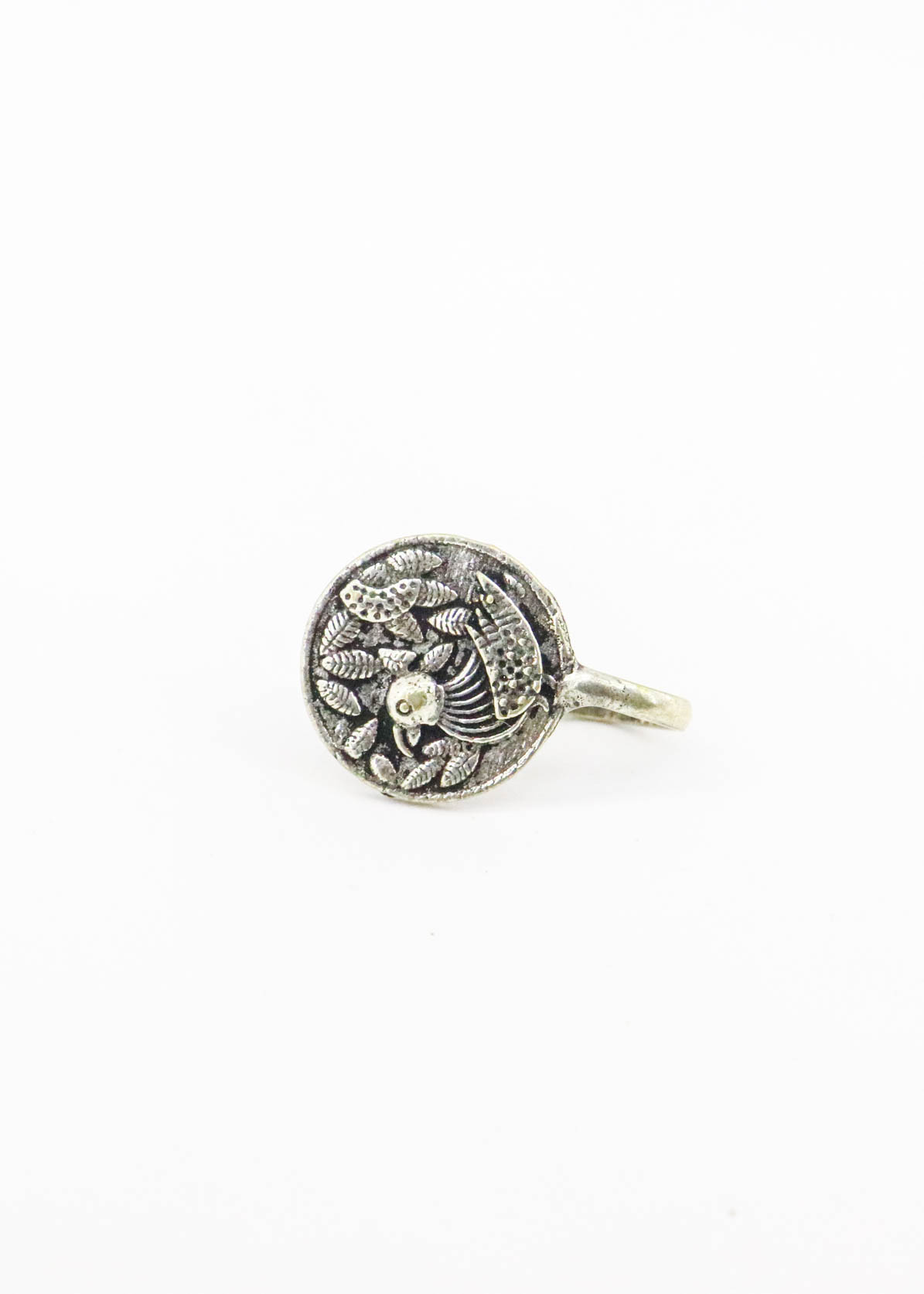 Silver Round Parrot Clip On Nosering (Press One)