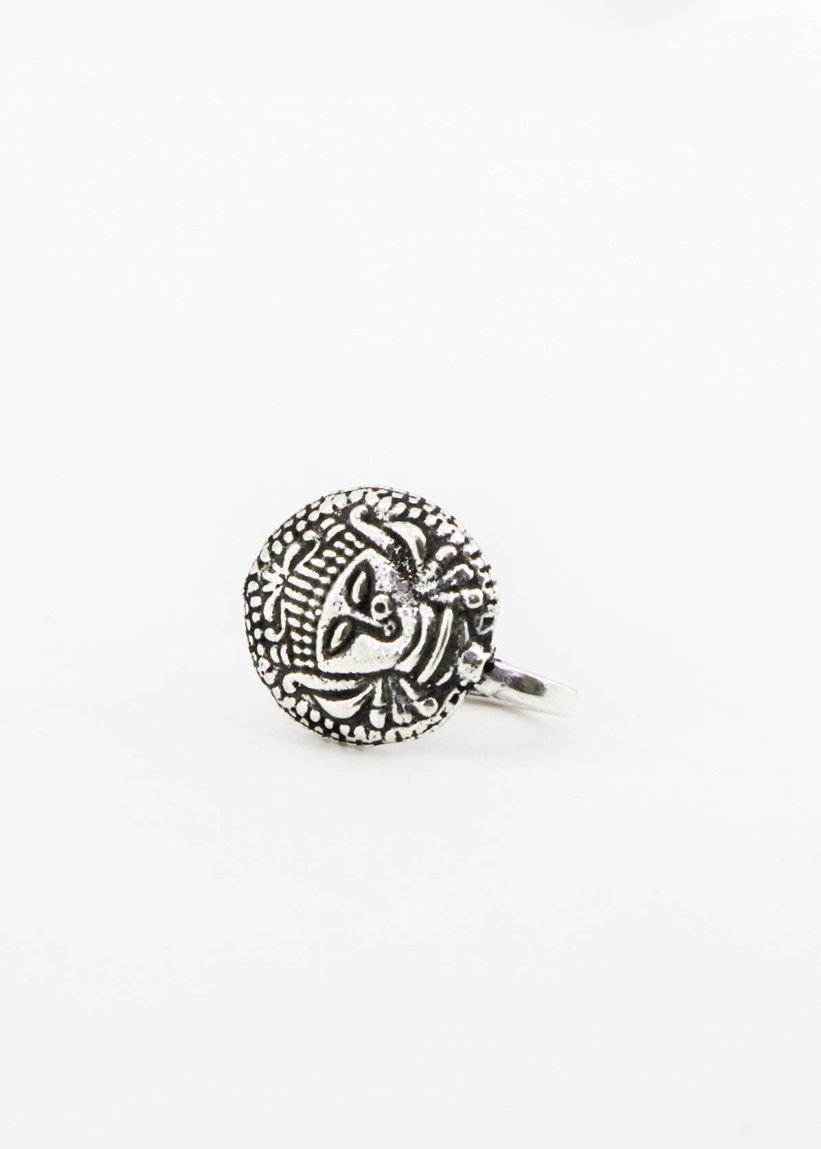 Silver Durga Clip On Nosering (Press One)