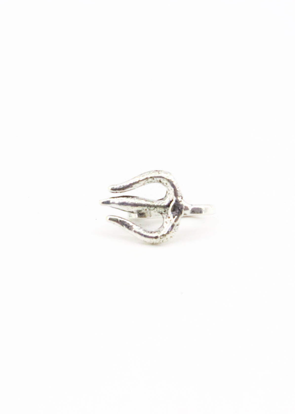 Silver Trishul Clip On Nosering (Press One)