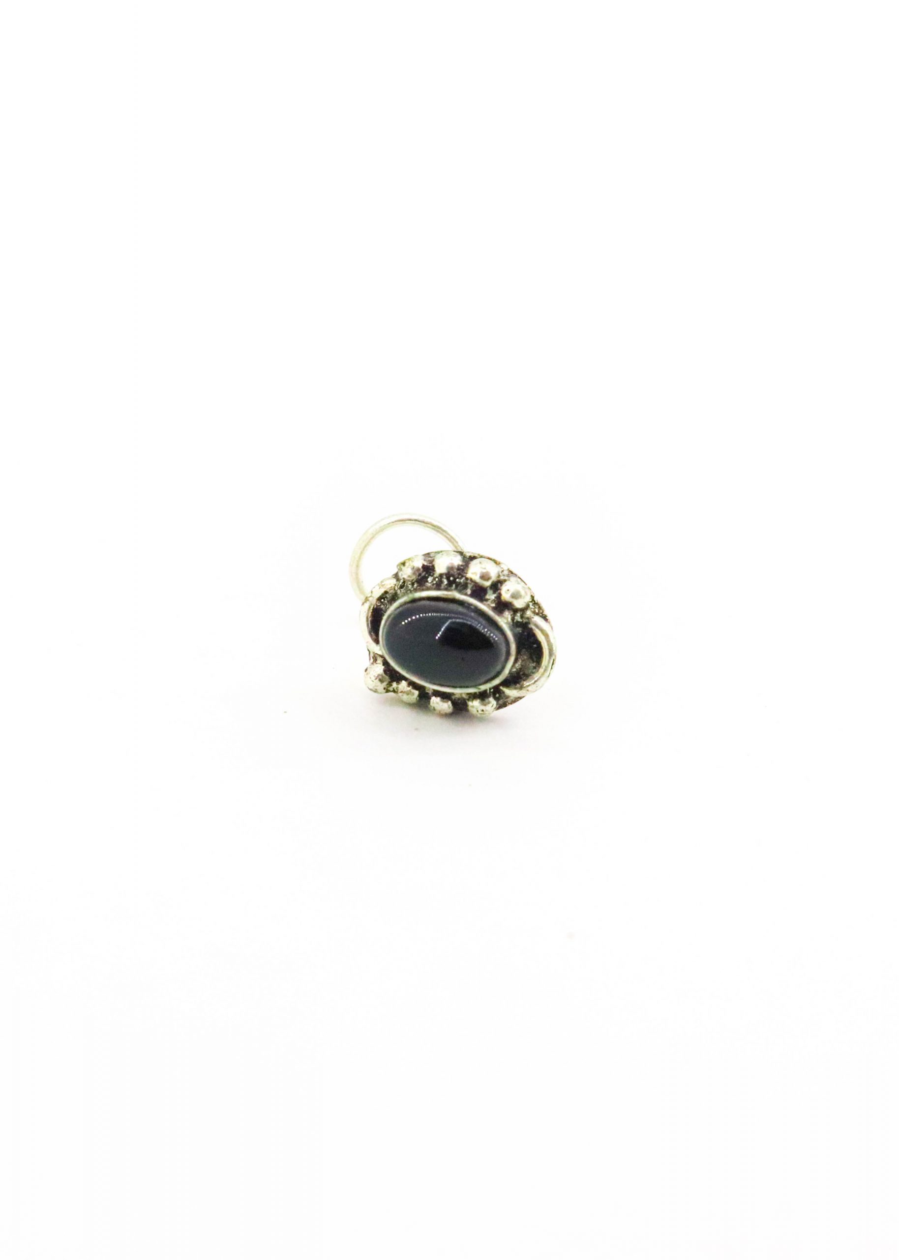 Silber Black Stone Nosering (Pierce)
