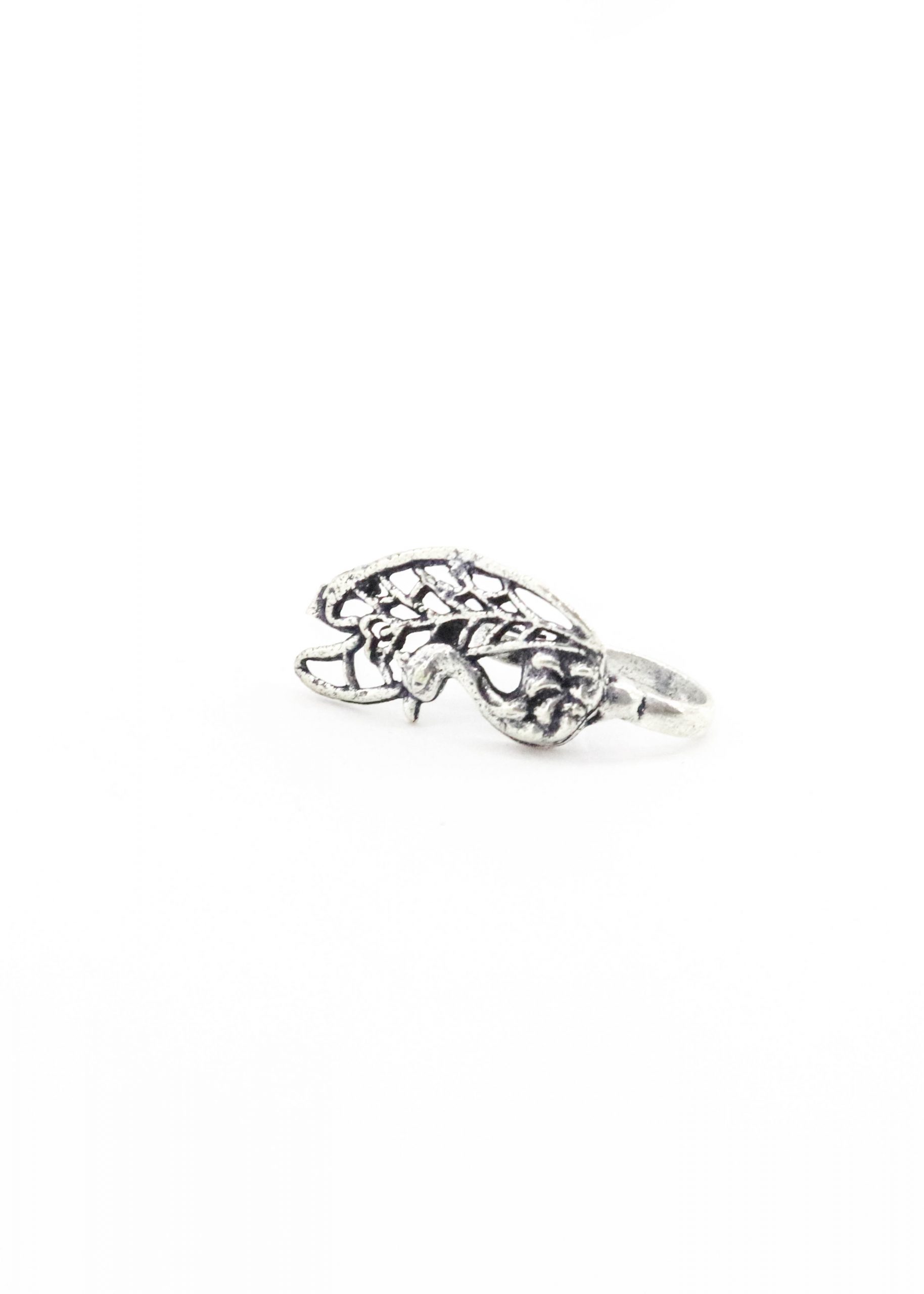 Silver Peacock Clip On Nosering (Press One)