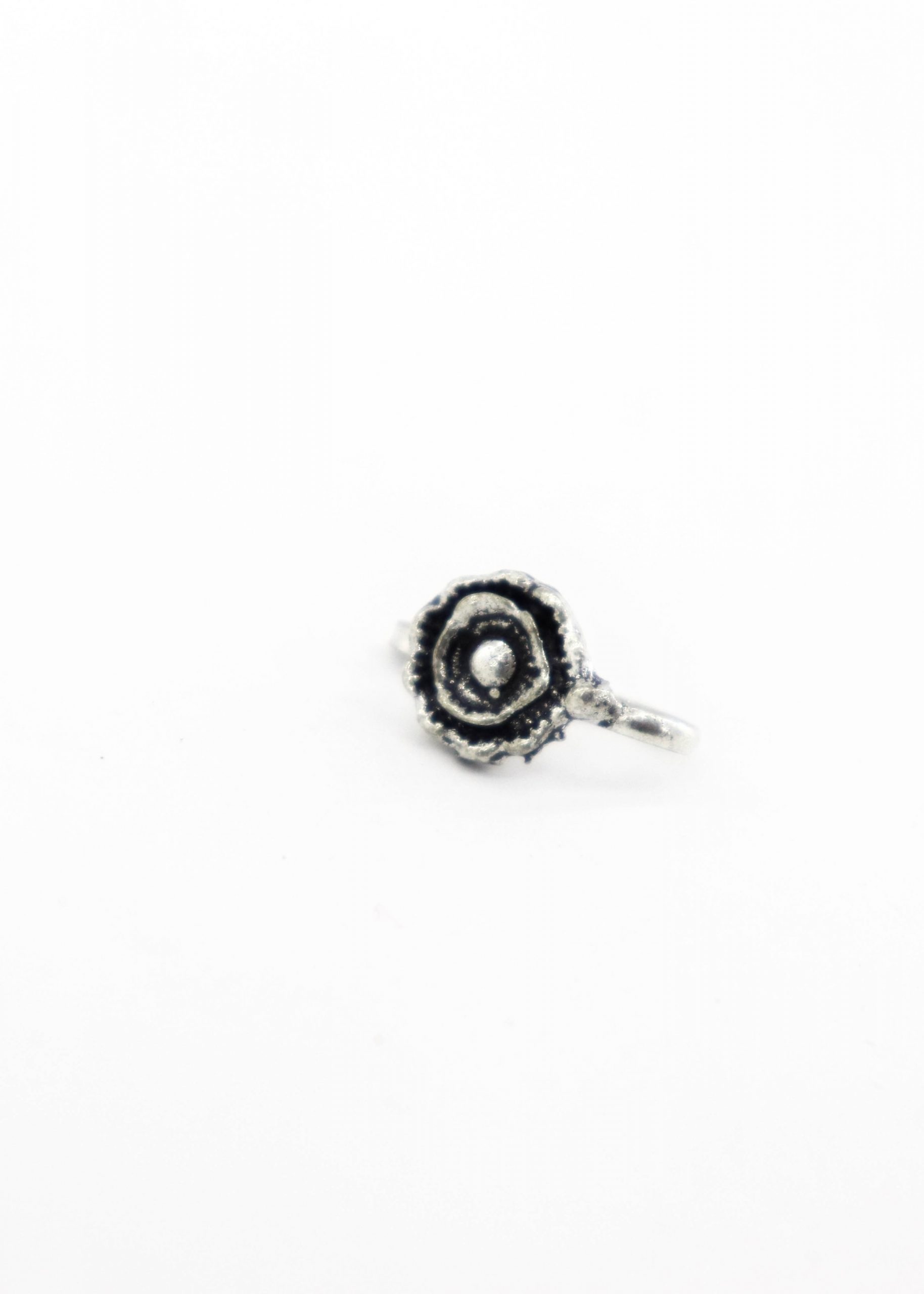 Silver Flower Clip On Nosering (Press One)