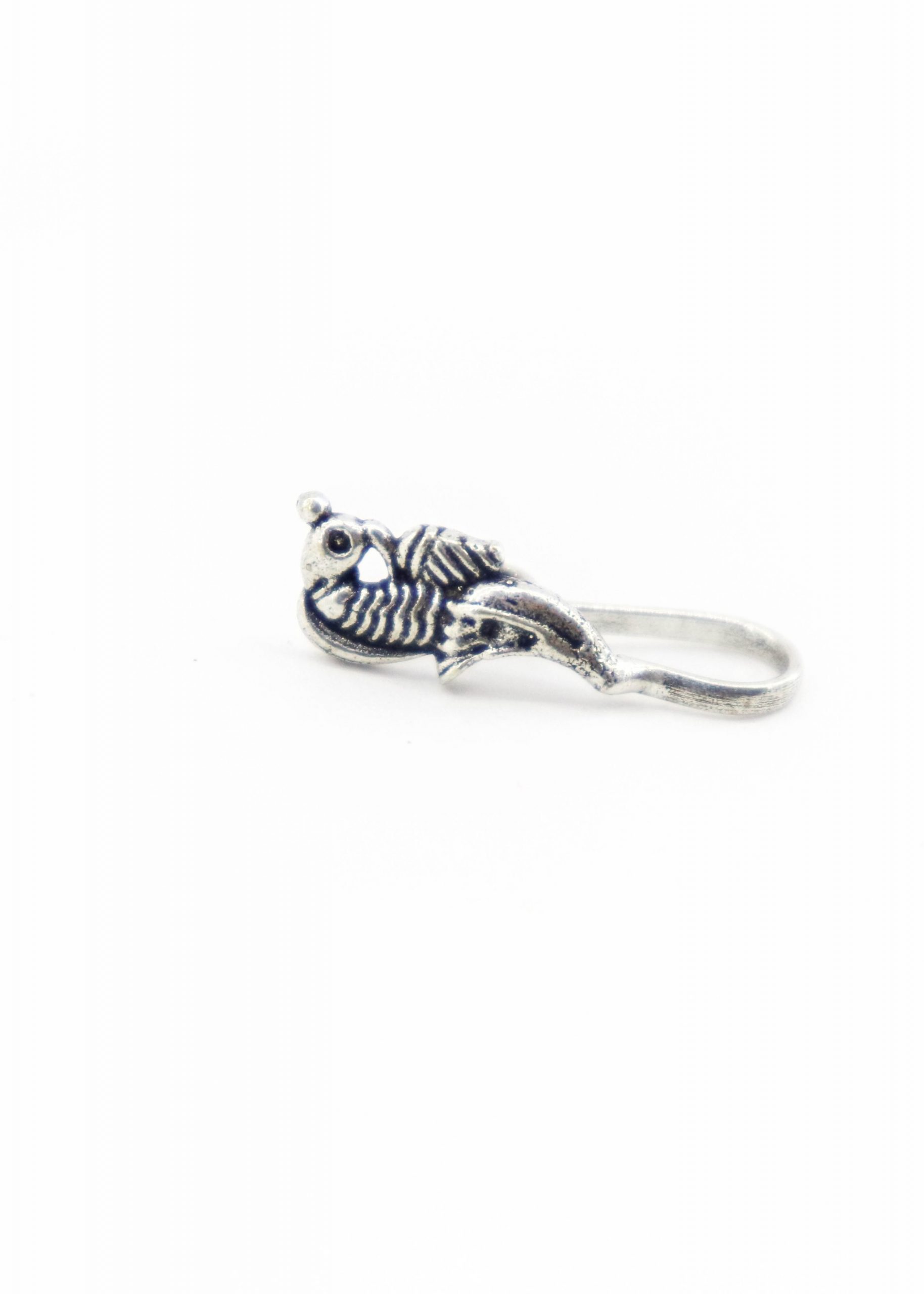 Silver Parrot Clip On Nosering (Press One)