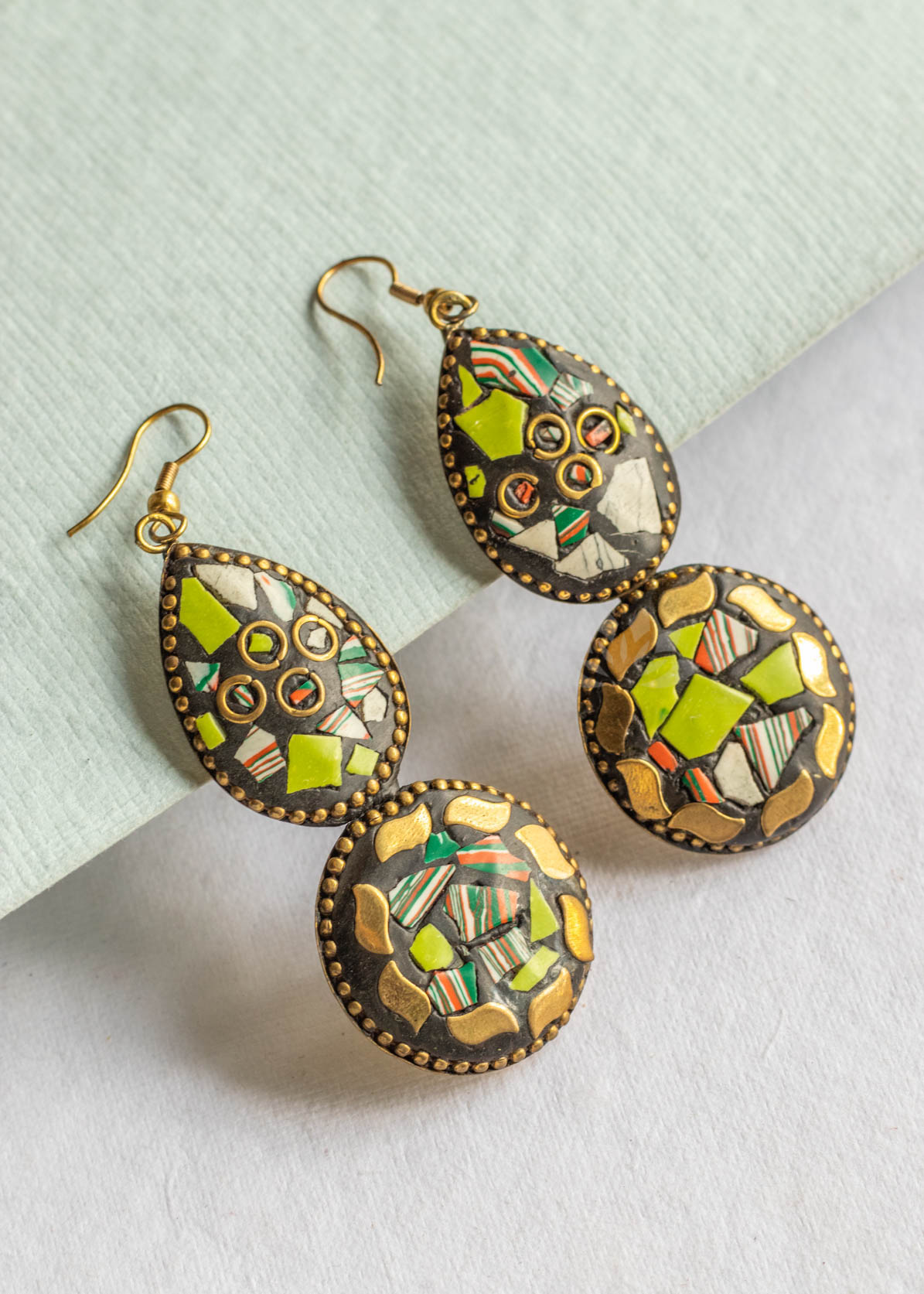 Green Dangler Earrings