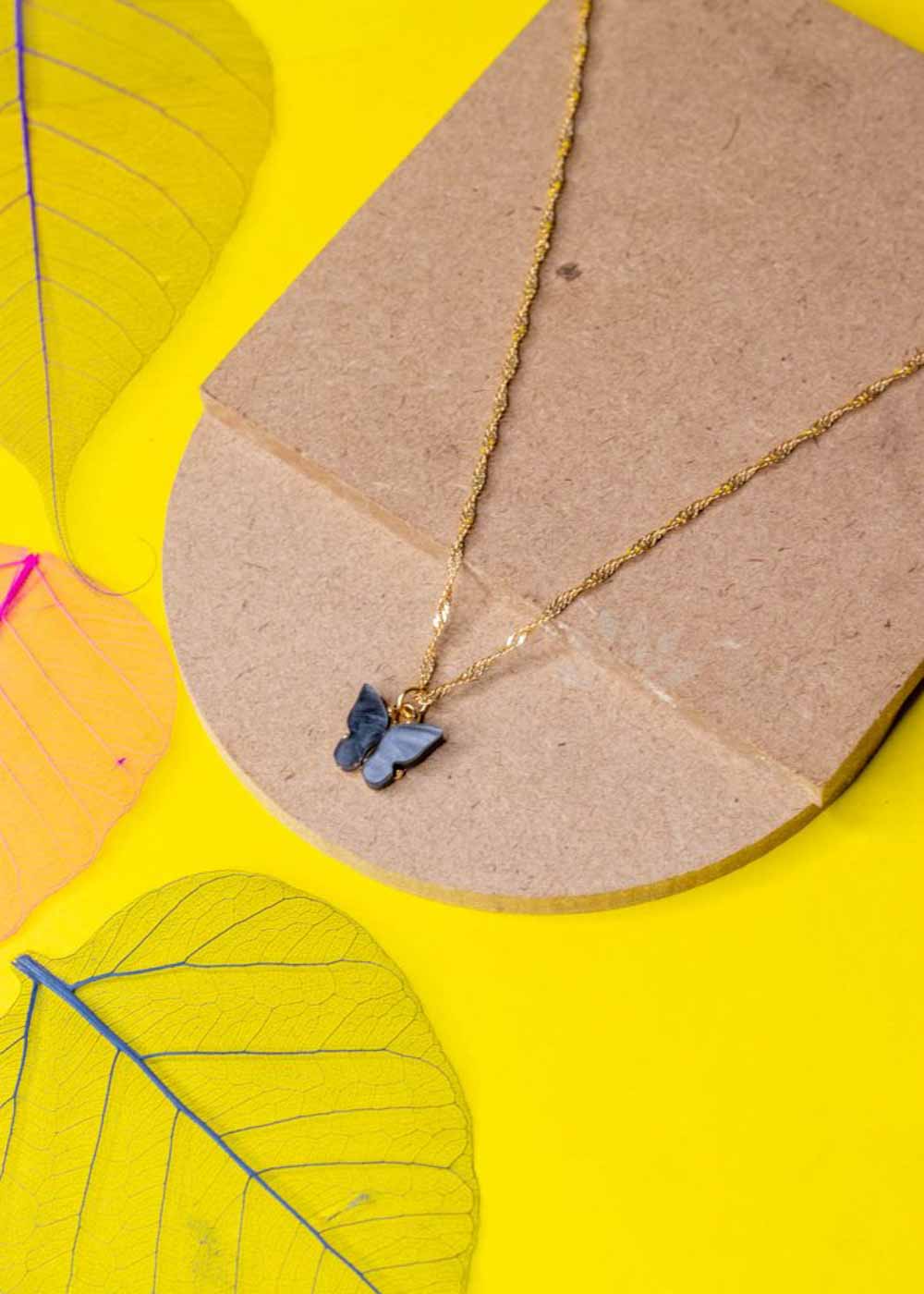 Butterfly Pendant Gold Chain Necklace