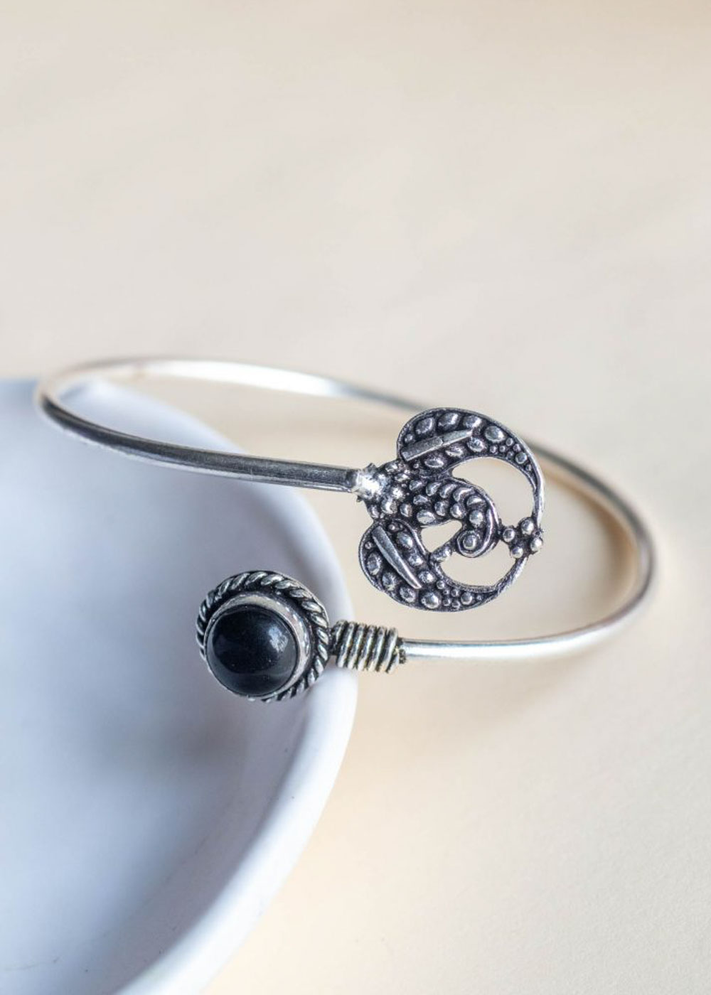 Black Peacock Oxidised Bracelet/Kada