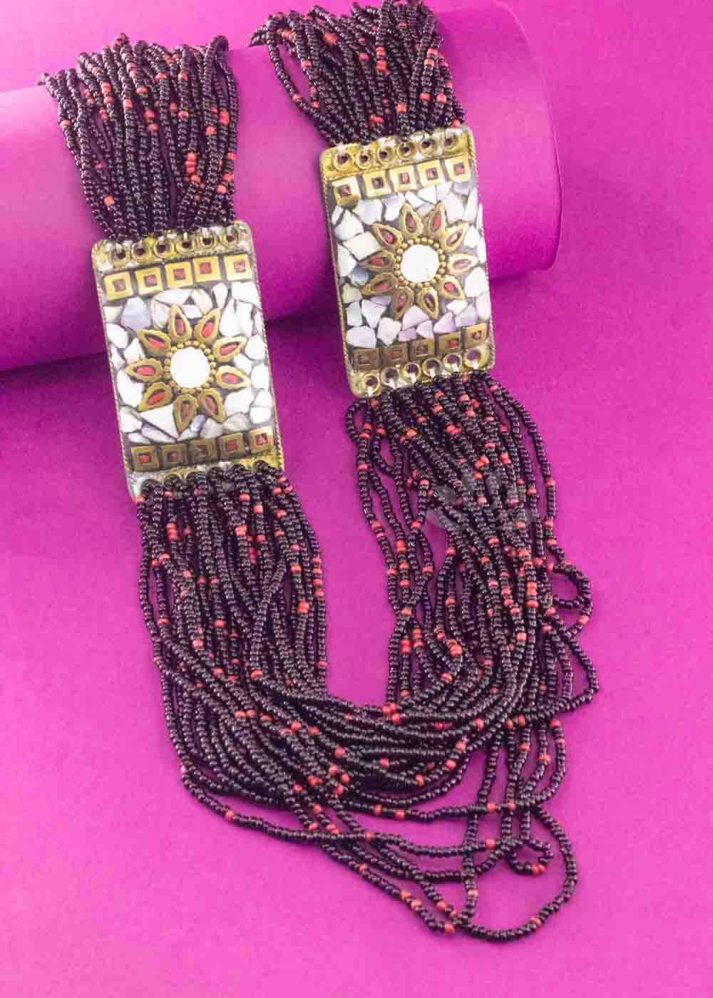 Tribal Black Beads Neckpiece