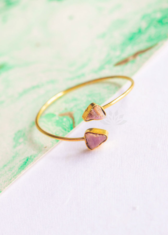 Natutal Stone Gold Kada/Bracelet
