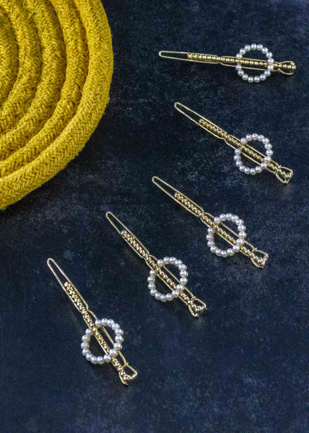 Gold Pearl Hair Clip