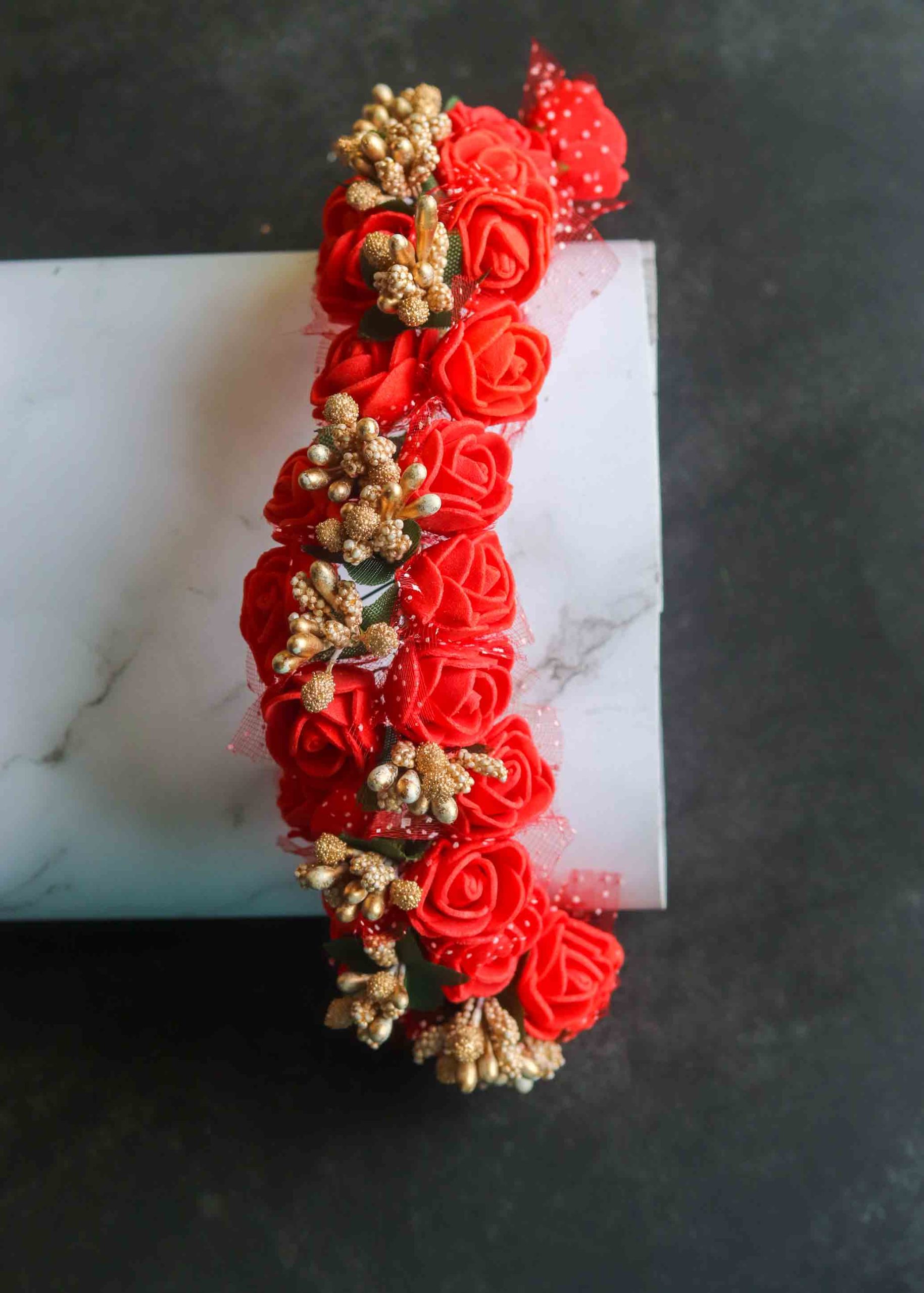 Red Rose Flower Gajra/Veni