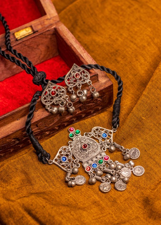 Silver Multicolor Neckpiece