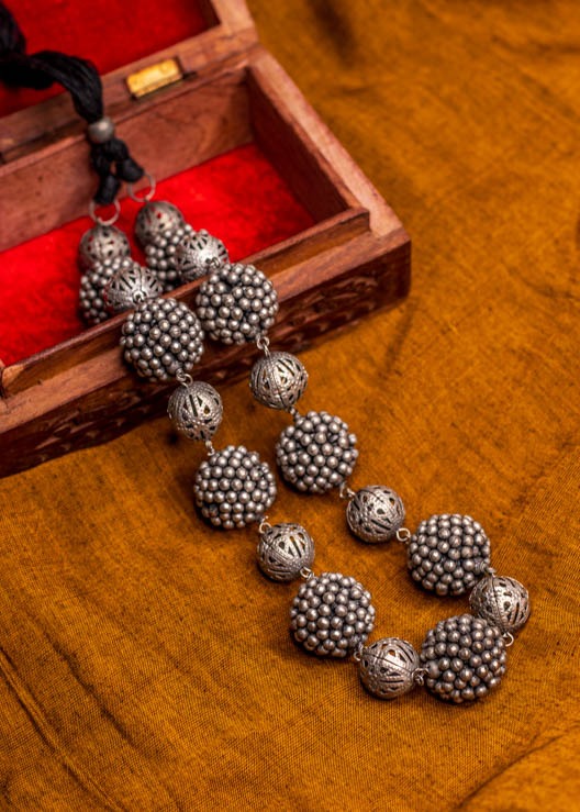 Silver Ghungaru Long Neckpiece